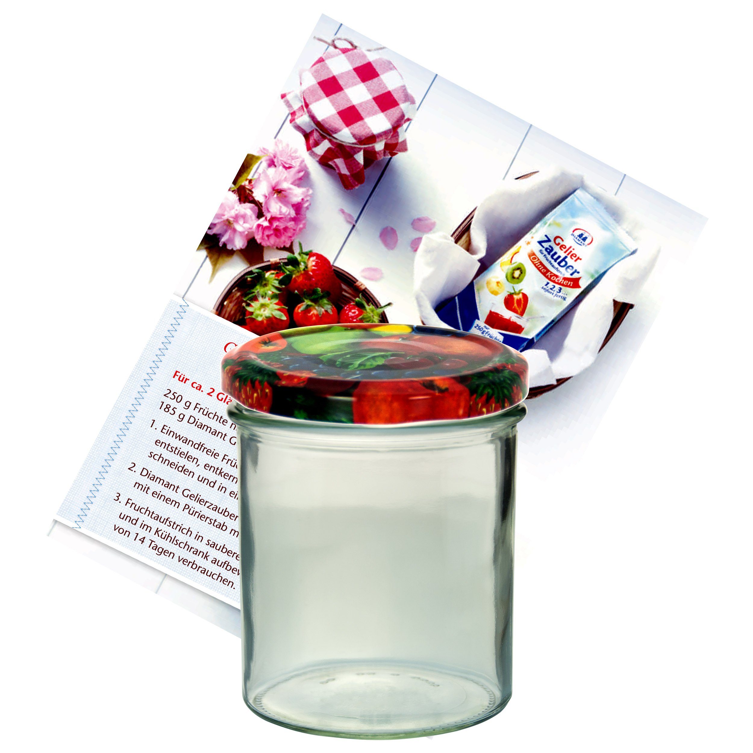 MamboCat Deckel Obst To ml Set Einmachglas Diamant Sturzglas 350 25er Glas 82 incl. Rezeptheft,