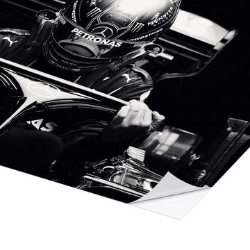 Posterlounge Wandfolie Motorsport Images, Lewis Hamilton vor dem Rennen, Großer Preis von Bahrain 2021, schwarzweiß, Fotografie
