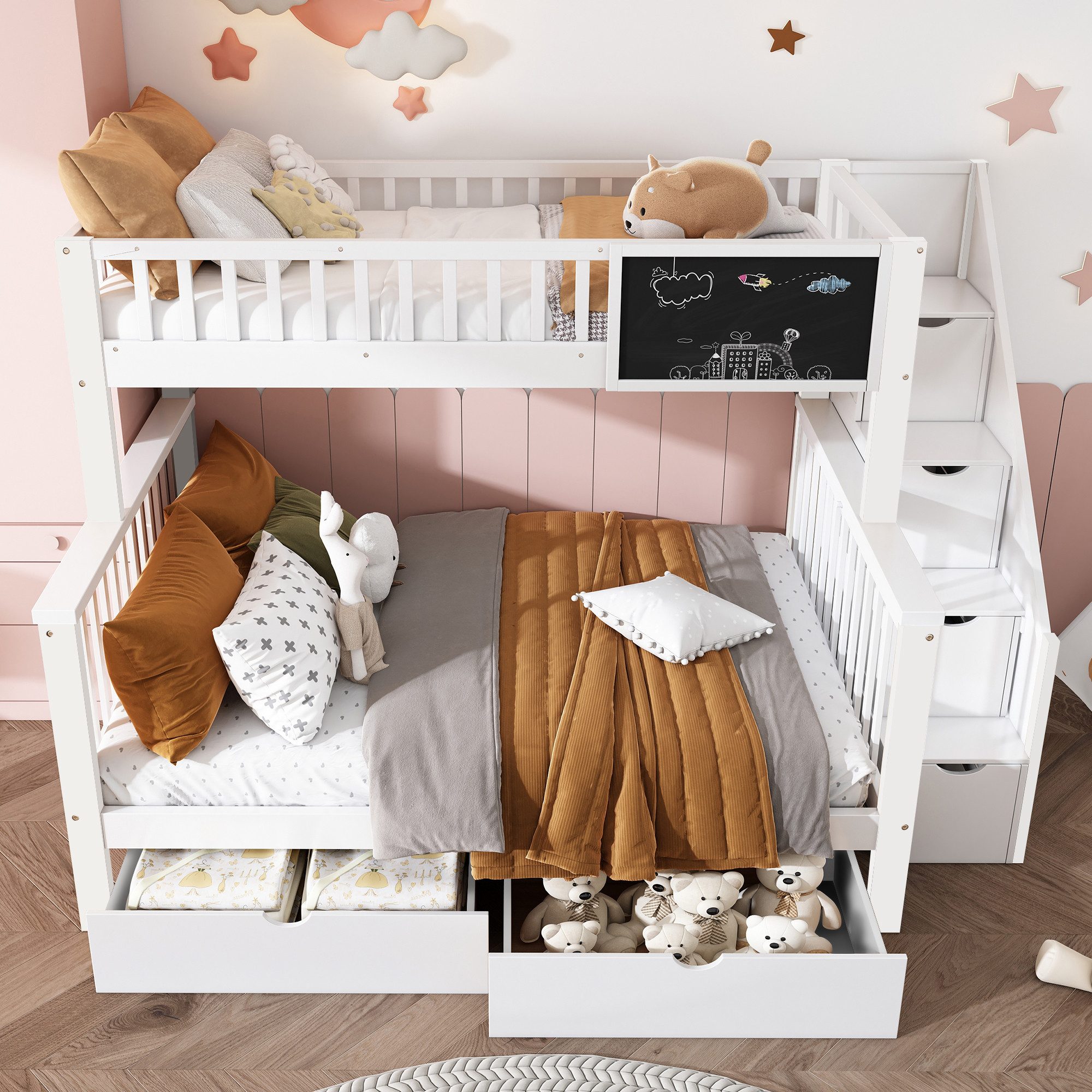 STILVORA Etagenbett 90×200+140×200 Kinderbett mit Matratze,Jugendbett günstig online kaufen