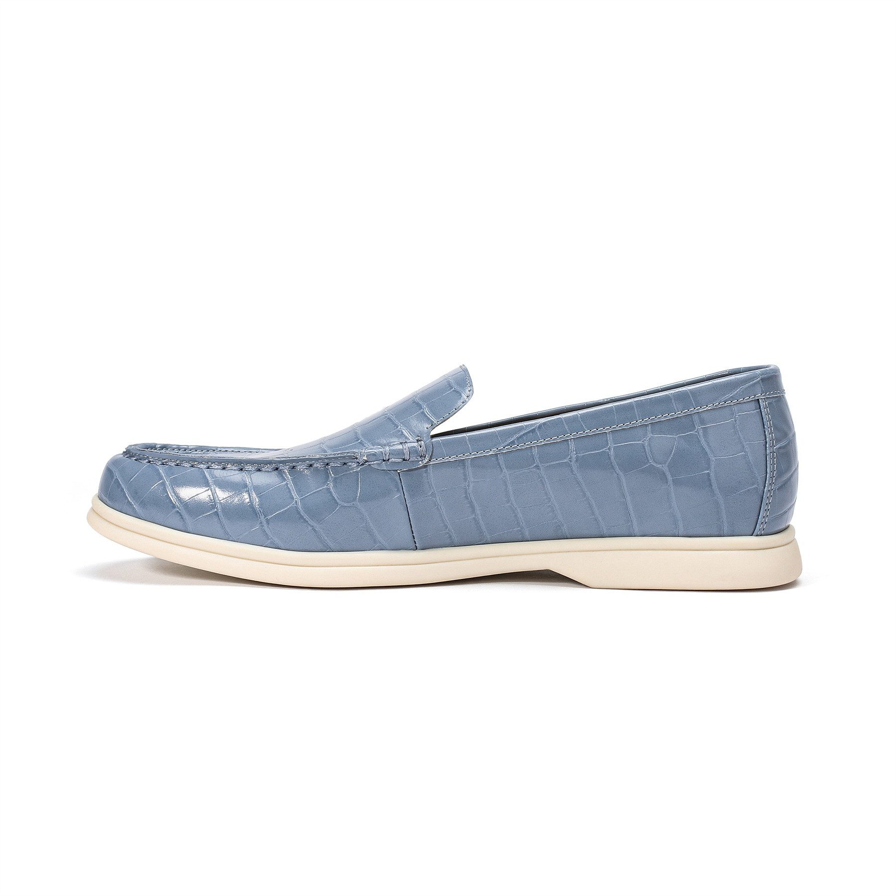 Allthemen Loafer Herren Loafers mit Kroko-Optik Bequeme Slipper für Freizeit & Business