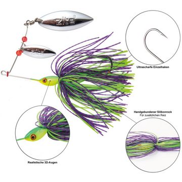 Zite Kunstköder Spinnerbait-Set 7-17g Spinnköder für Zander, Barsch & Hecht 5 Stück