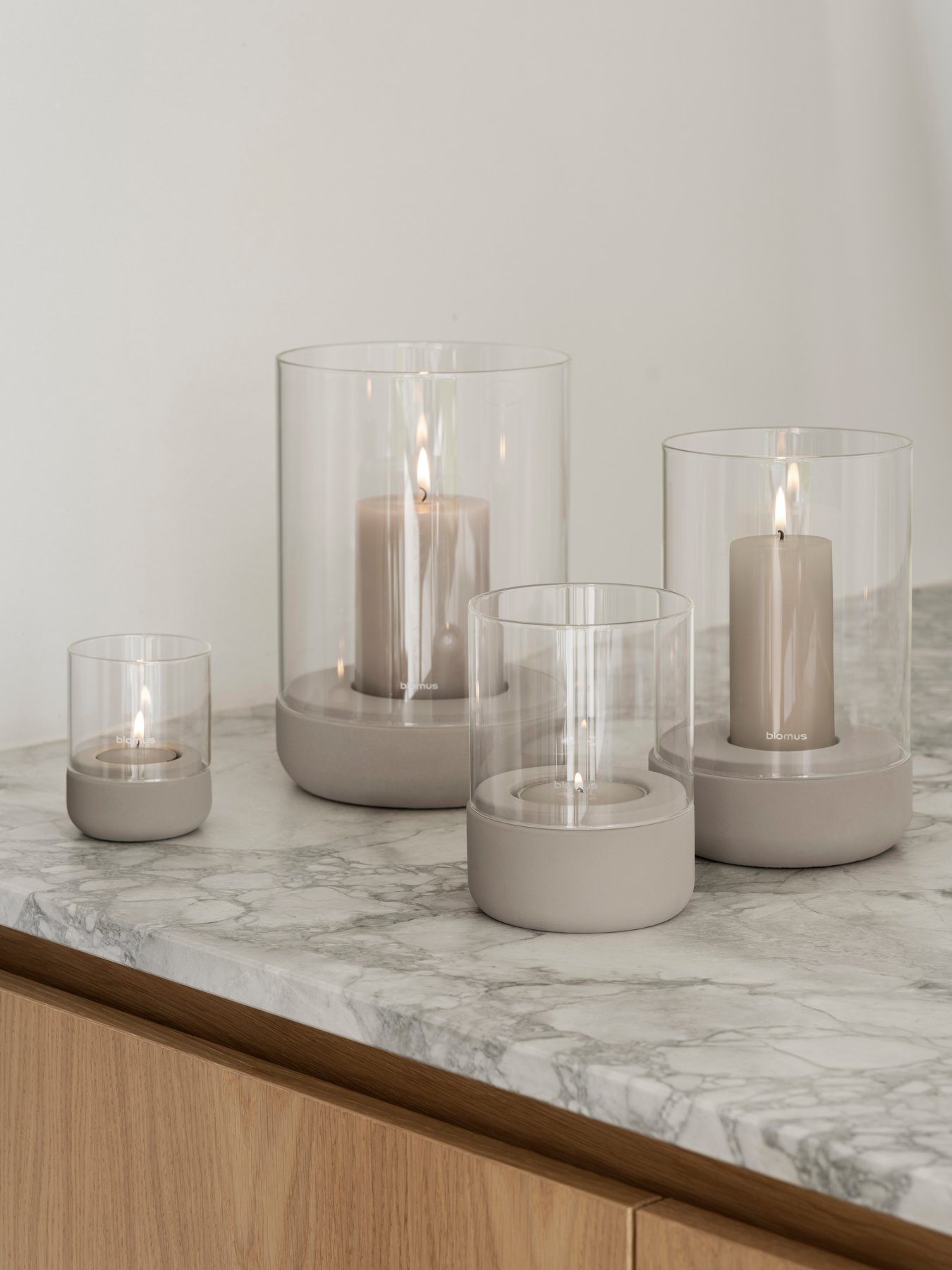 blomus Windlicht -CALMA- Glas Kerzenhalter, Stimmungslicht: modernes Deko-Design (1 St., SIZE M), Exklusive Betonoptik, Handgefertigt, Verschiedene Größen & Farben