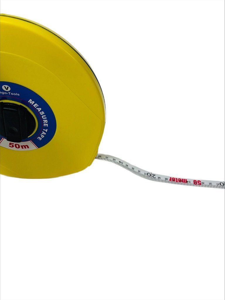VaGo-Tools Maßband 1x Rollmassband 50m Kapselbandmass mit Drehkurbel