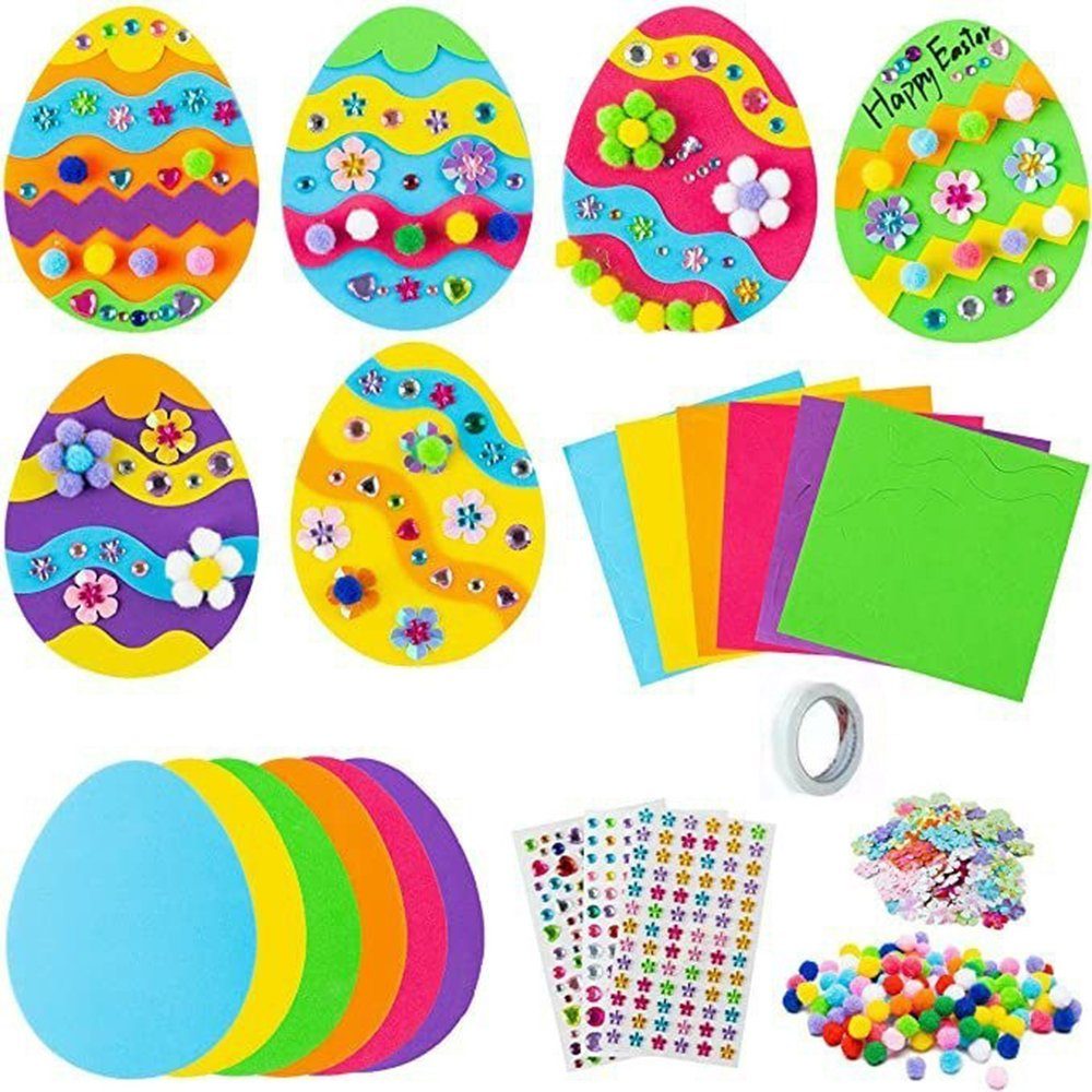 Coonoor Papierdekoration Ostereier Bastelset für Kinder DIY Ostern Anhänger Deko