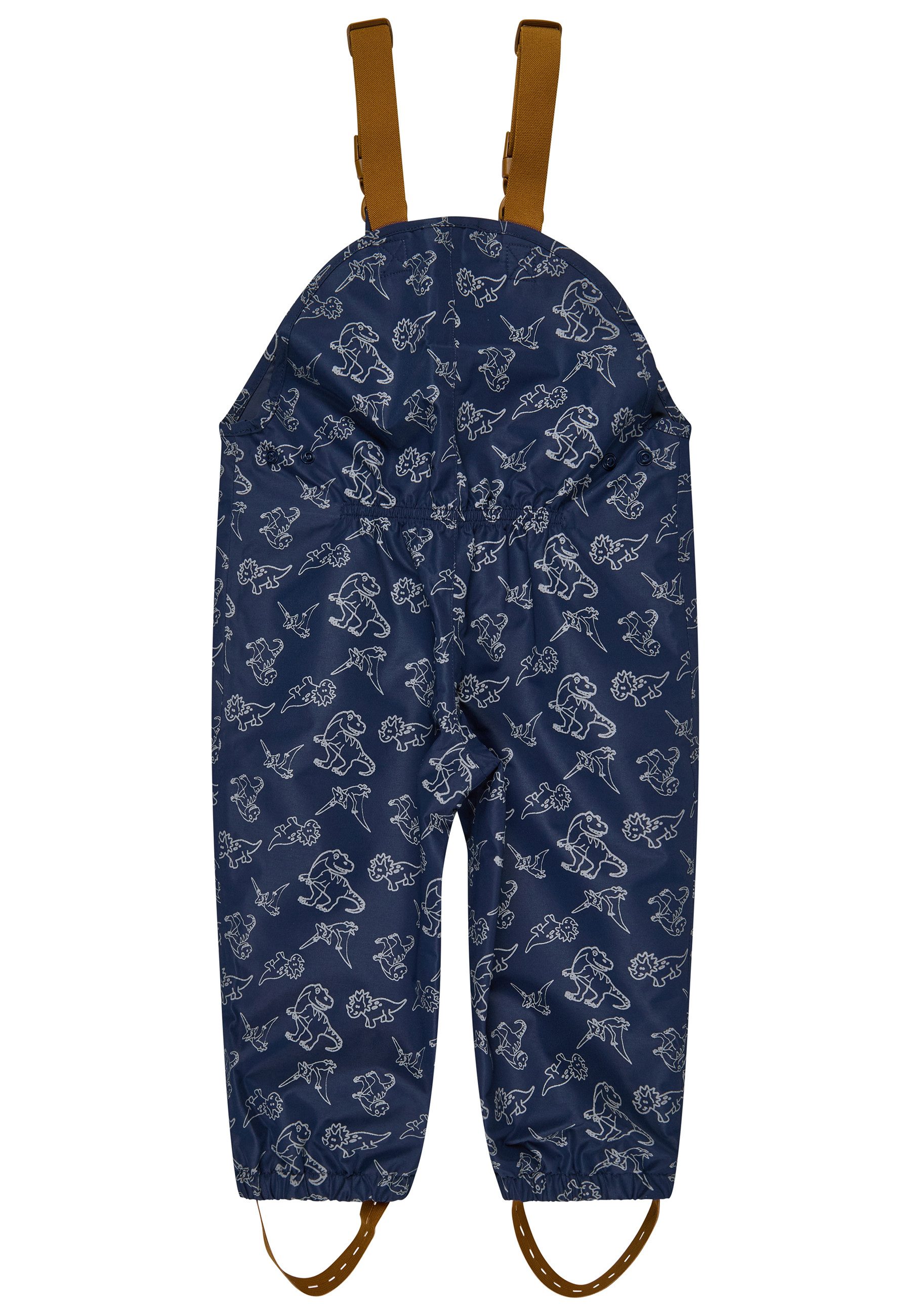 Sterntaler® Regenhose Regenhose gefüttert Dino (1-tlg) Gefütterte Regenhose mit Reflexdruck und verstellbaren Trägern