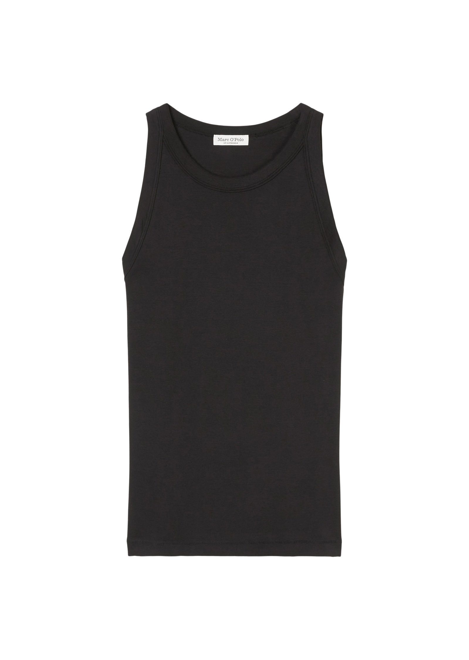 Marc O'Polo schwarz T-Shirt aus Organic-Cotton-Rib-Jersey