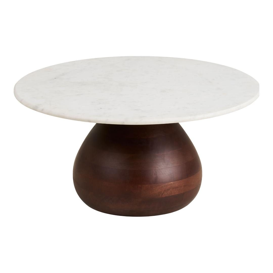 House Nordic Couchtisch Klara Couchtisch Ø70cm weiß, dunkelbraun. (1-St)