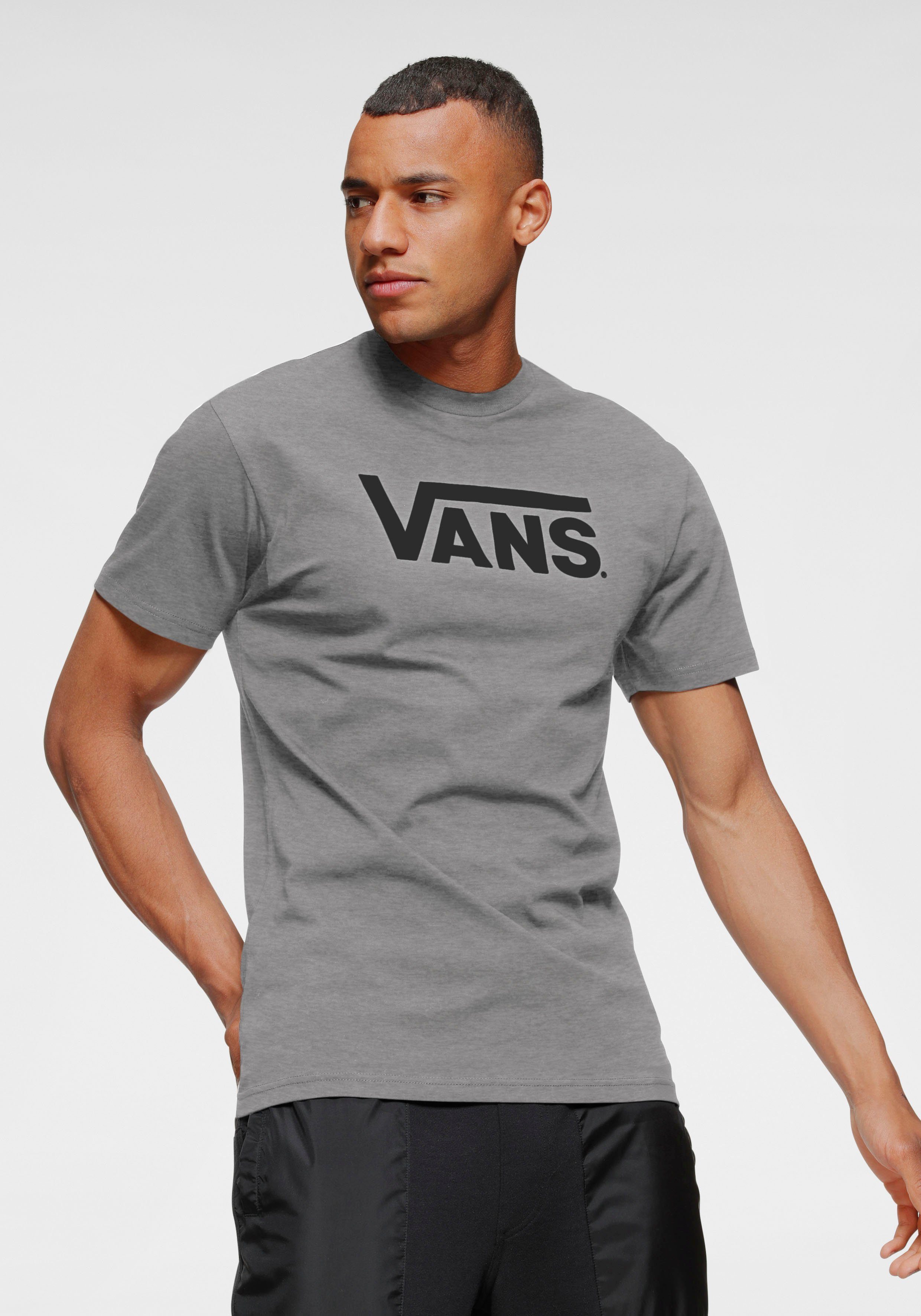 Vans T-Shirt MN VANS CLASSIC mit großem Logoprint ATHLETIC HEATHER-BLACK