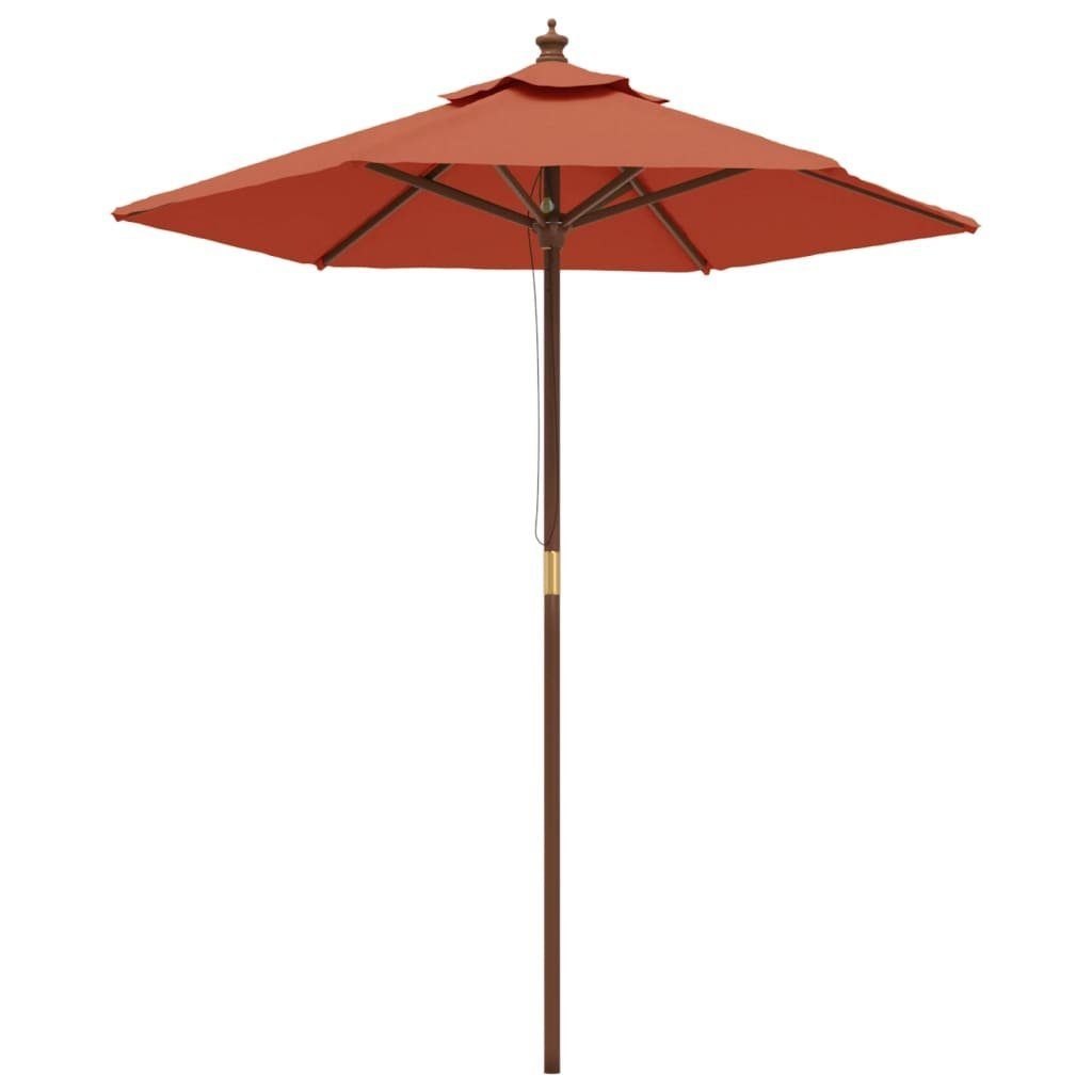 vidaXL Sonnenschirm Sonnenschirm mit Holzmast Terrakotta 196x231 cm