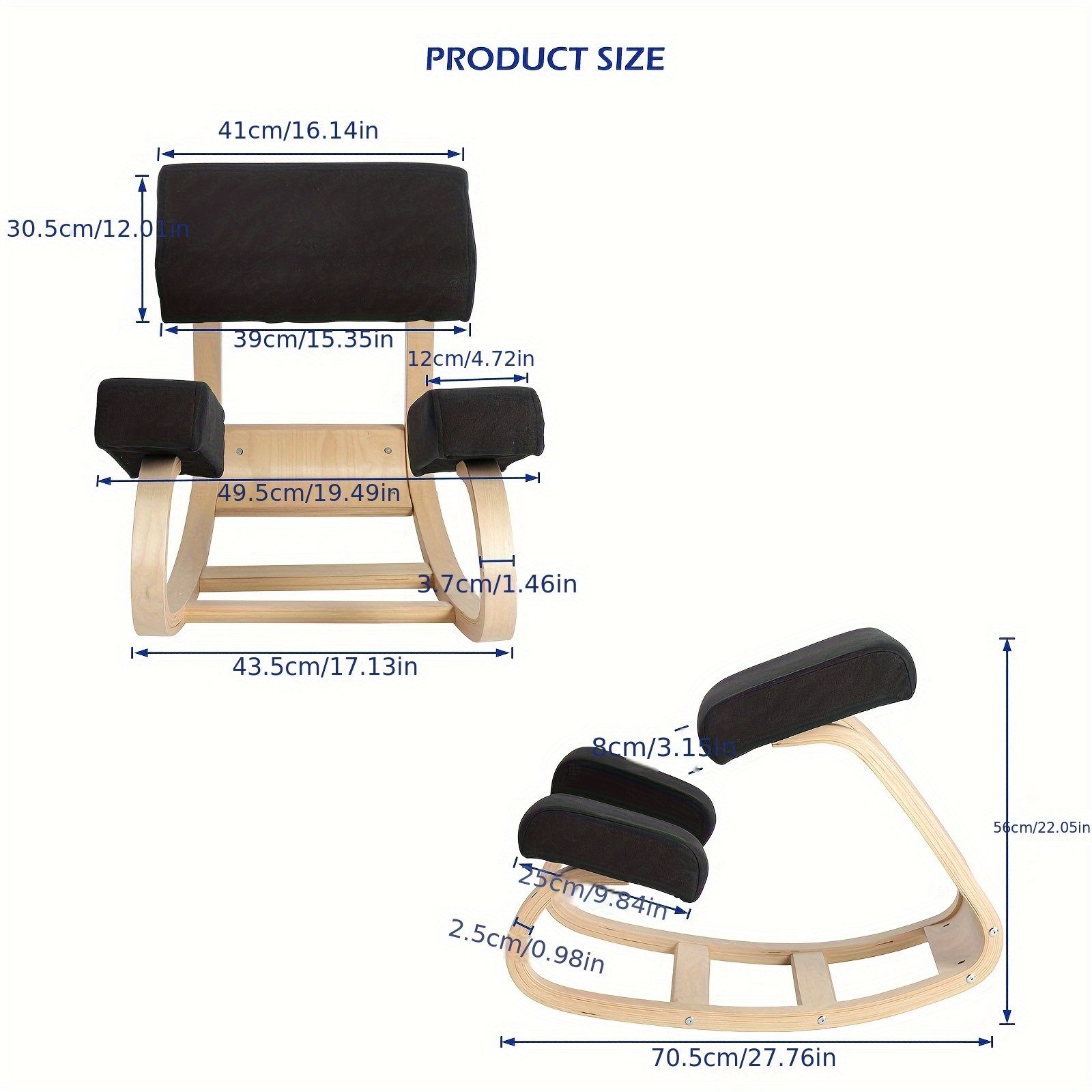 radelldar Schaukelstuhl Kniestuhl ergonomisch massivholz 43,5x70,5x56cm günstig online kaufen