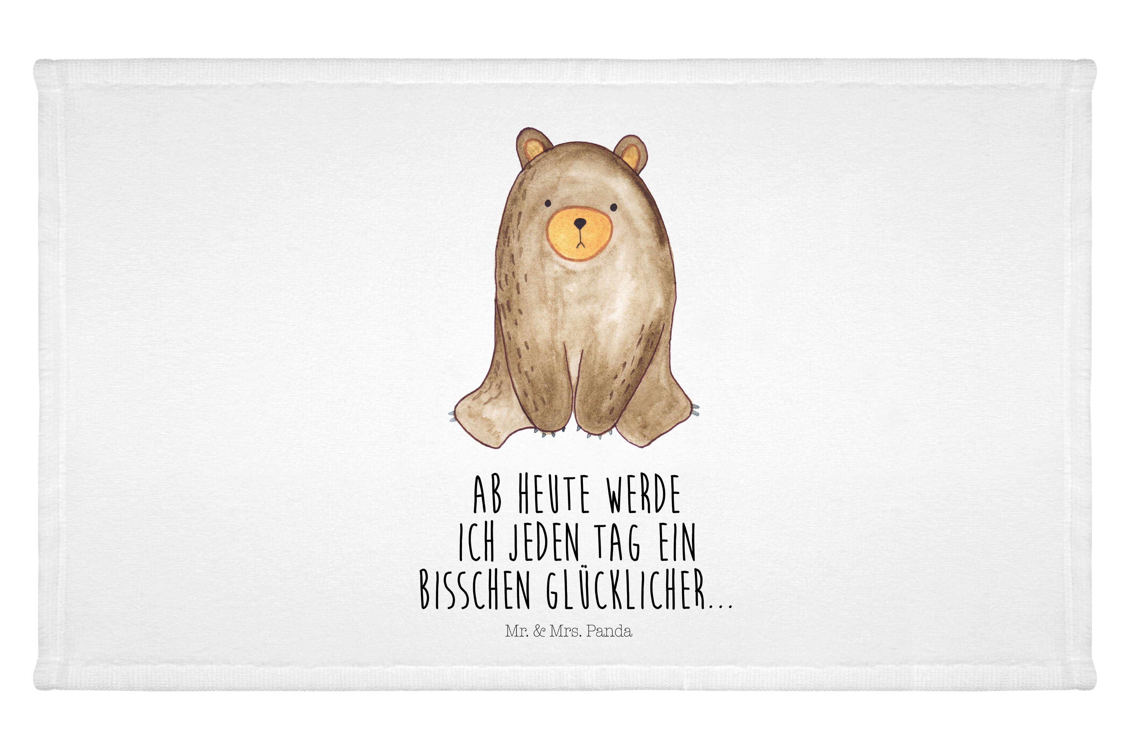 Teddybär, Mr. Sport sitzend - (1-St) Handtuch, Geschenk, Panda Handt, Kinder - Handtuch & Weiß Mrs. Bär