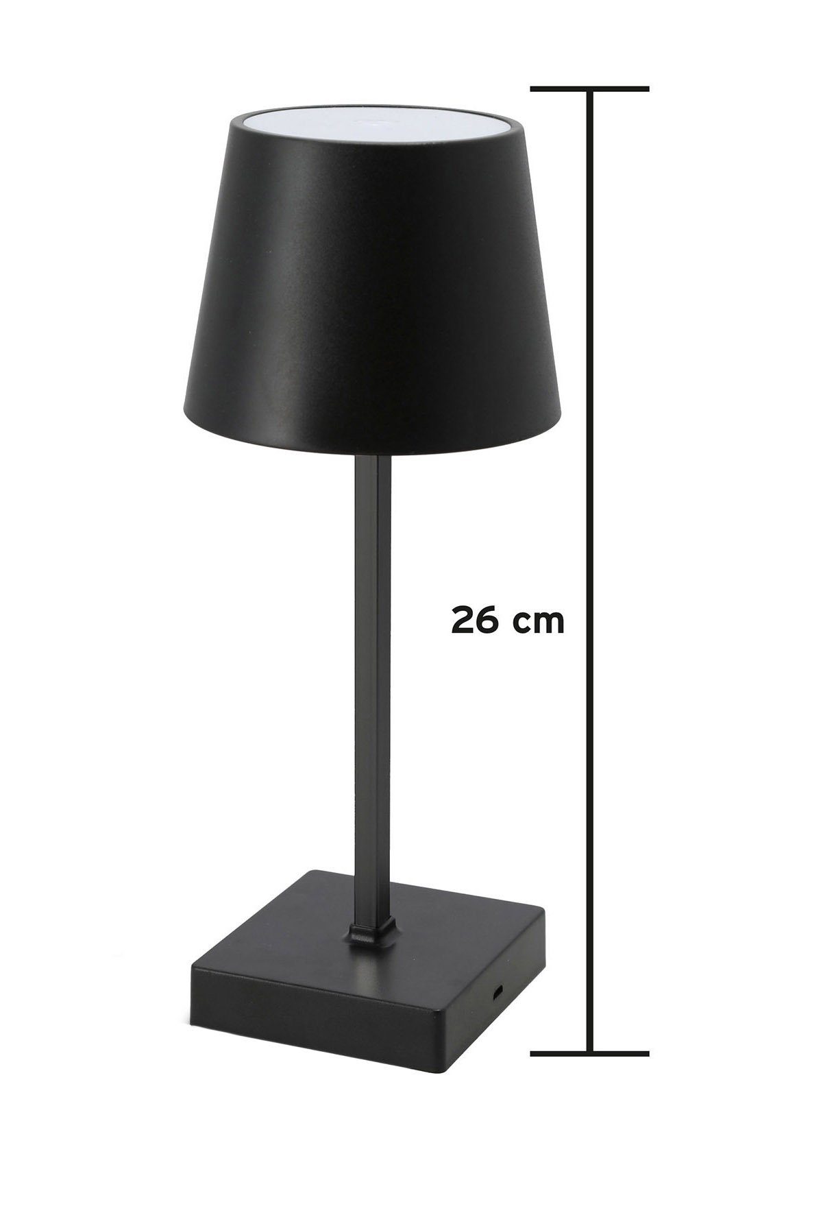 Tischleuchte 10 schwarz - Kunststoff 26 cm x LED Batterie, Touch Leuchte / Spetebo Design Tischleuchte LED