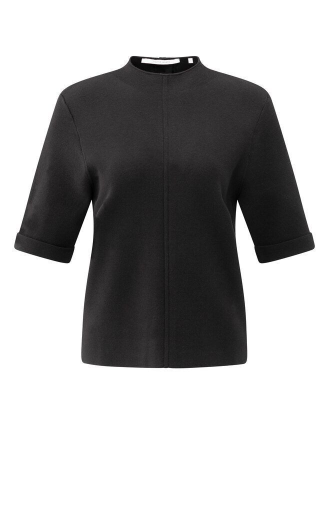 YAYA Rundhalspullover Pullover mit Knöpfen