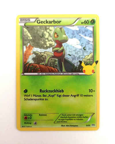 The Pokémon Company International Sammelkarte Pokemon Karte Geckarbor 03/25 25th Jubiläum FOIL HOLO