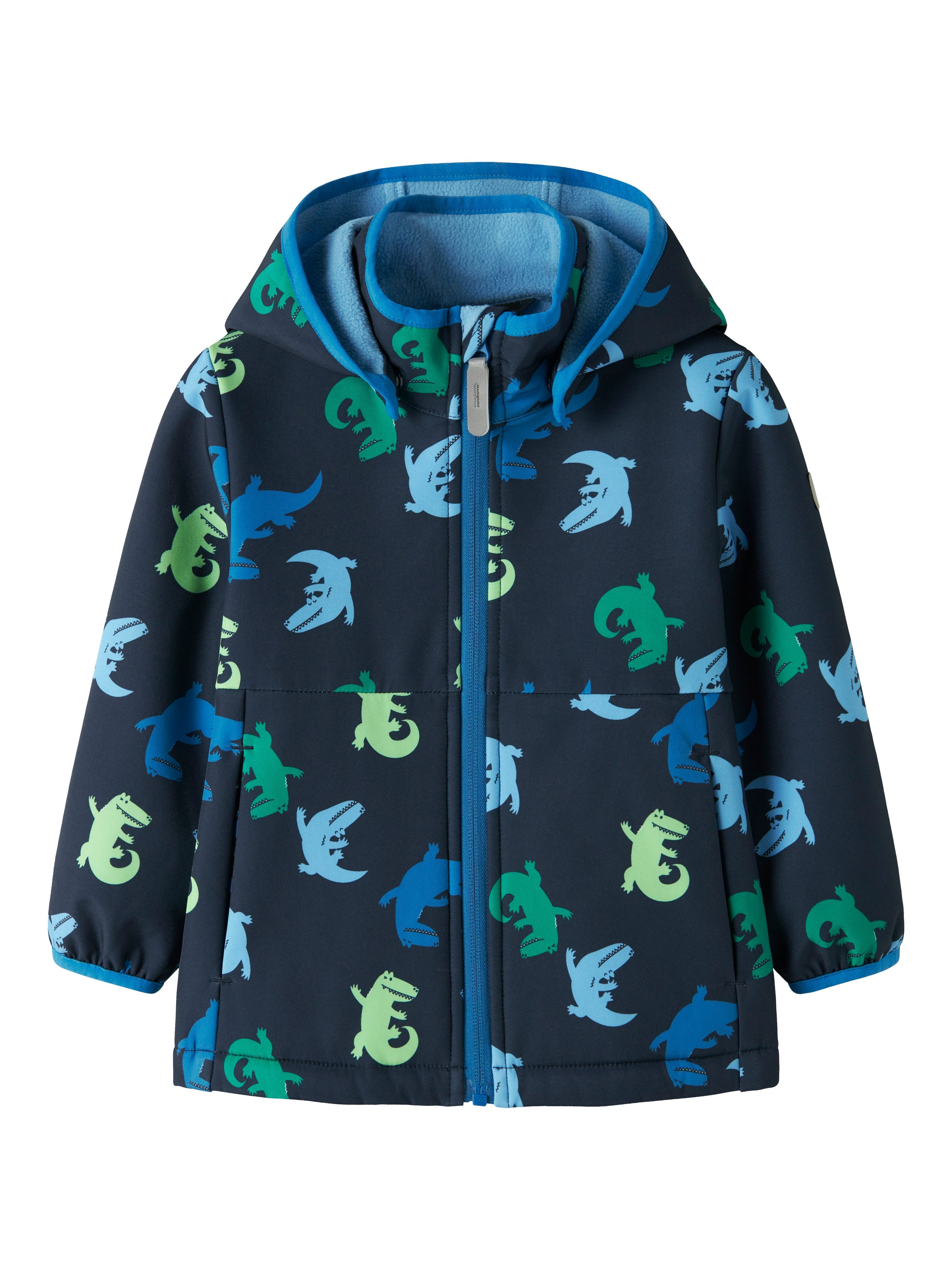 Name It Softshelljacke NMMMALTA05 SOFTSHELL JACKET AOP FO Materialmix, wasserdicht, winddicht, atmungsaktiv