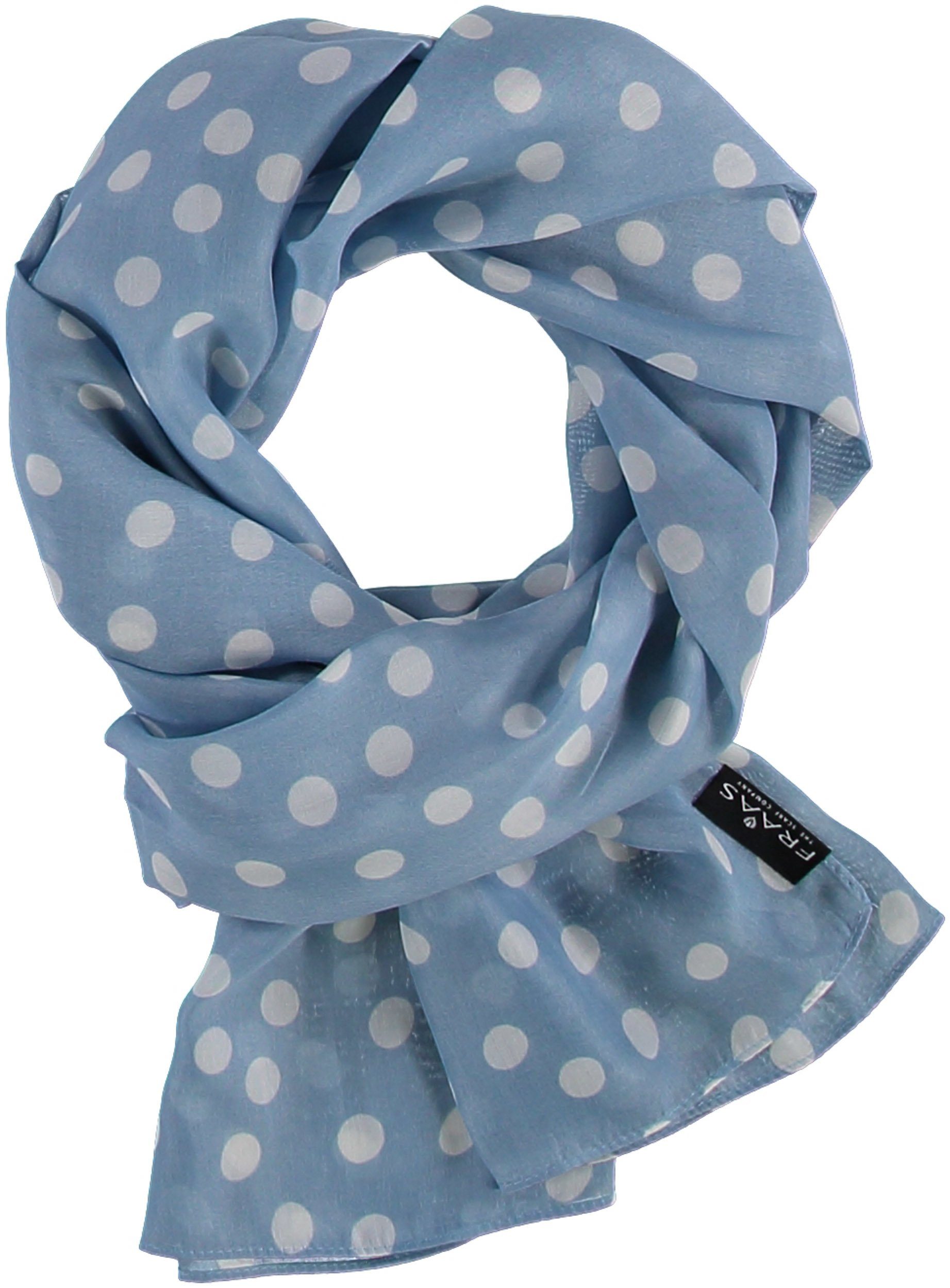 Fraas Modeschal Polyesterschal, blue (1-St), Punkte-Print mit light