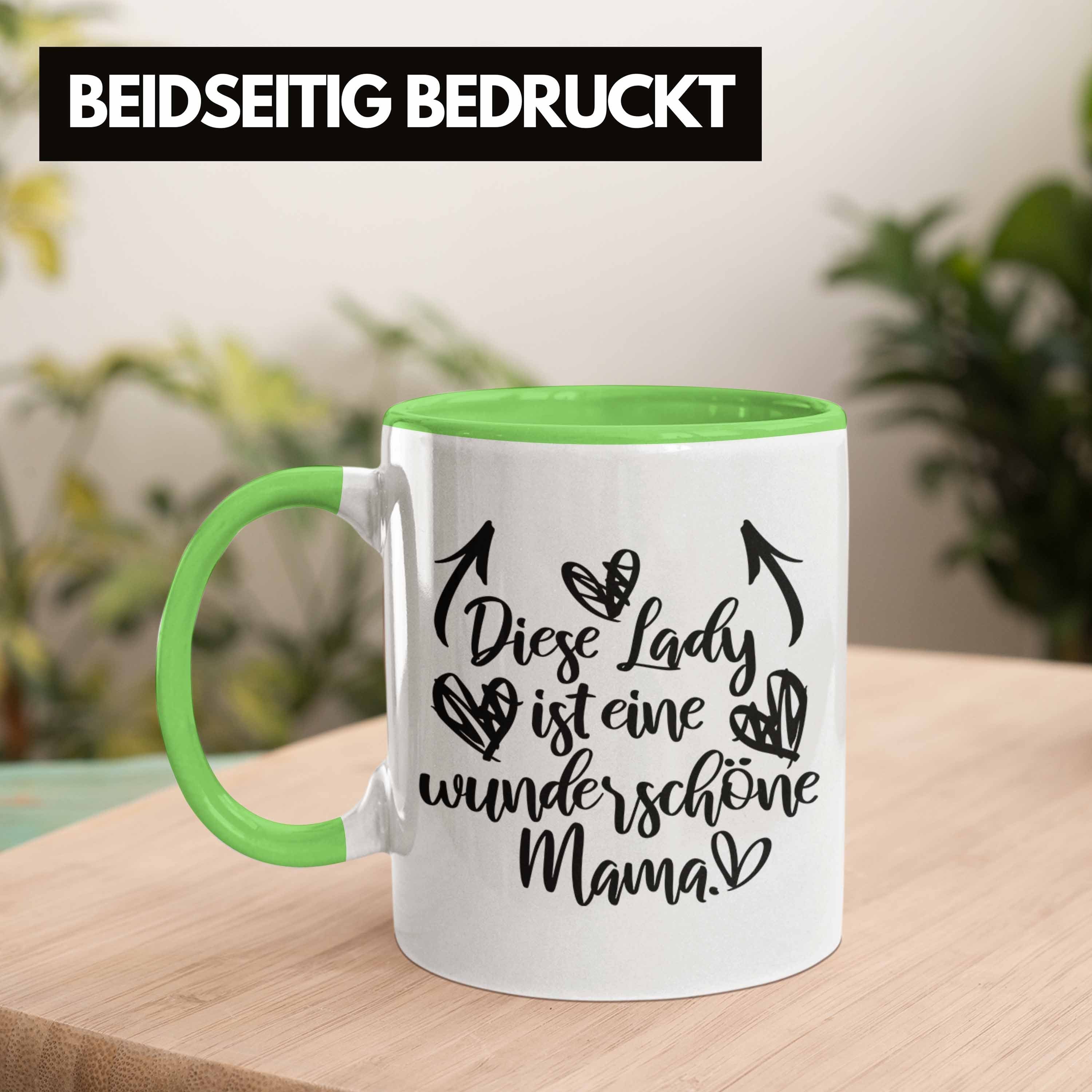 Geschenk Kaffeetasse Grün Mutter Spruch mit Geschenkidee Tasse Tasse Trendation Muttertag Trendation Wunderschöne Mama -