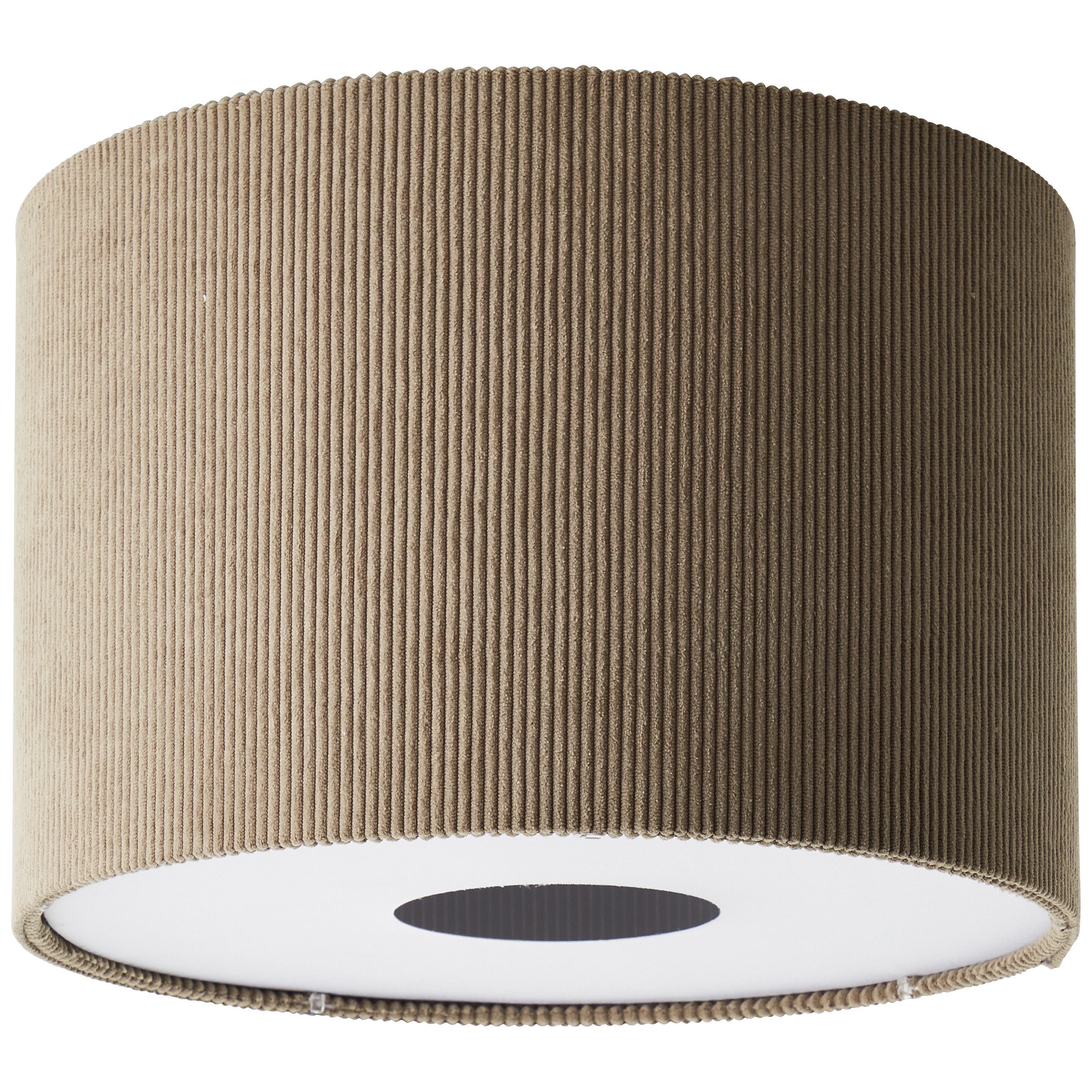 Brilliant Deckenleuchte Tony, ohne Leuchtmittel, mit Cord-Lampenschirm, 24 x 35 cm, E27, Textil, grau