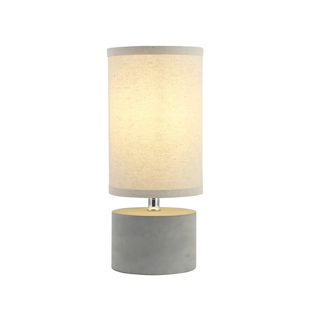 HOME DELUXE Nachttischlampe Kleine Tischlampe in Betonoptik - Grau, weiche & blendfreie Beleuchtung, Schreibtischlampe