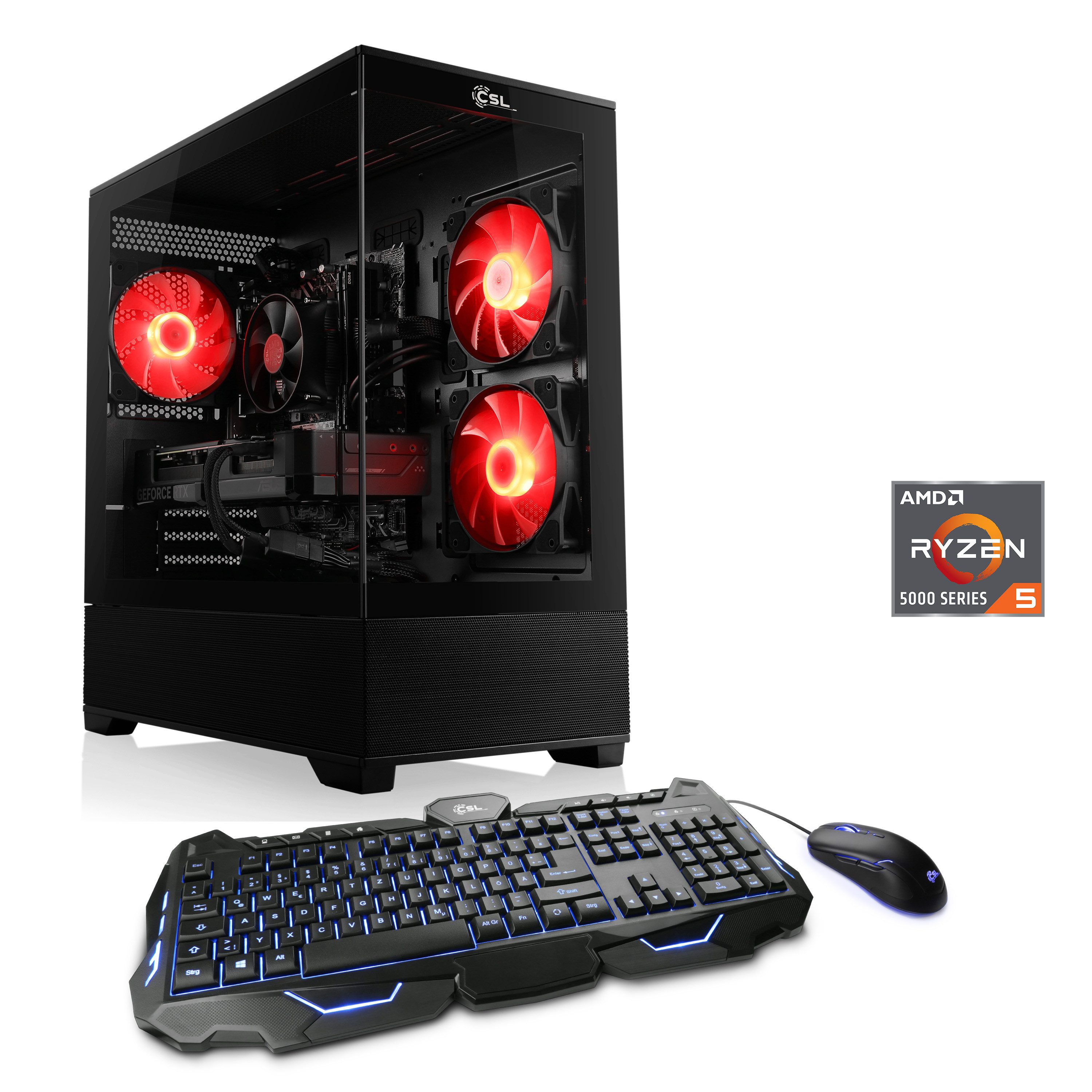 CSL AeroVision V24355 PC (AMD Ryzen 5 5500, GeForce RTX 4060, 32 GB RAM, 1000 GB SSD, Luftkühlung)