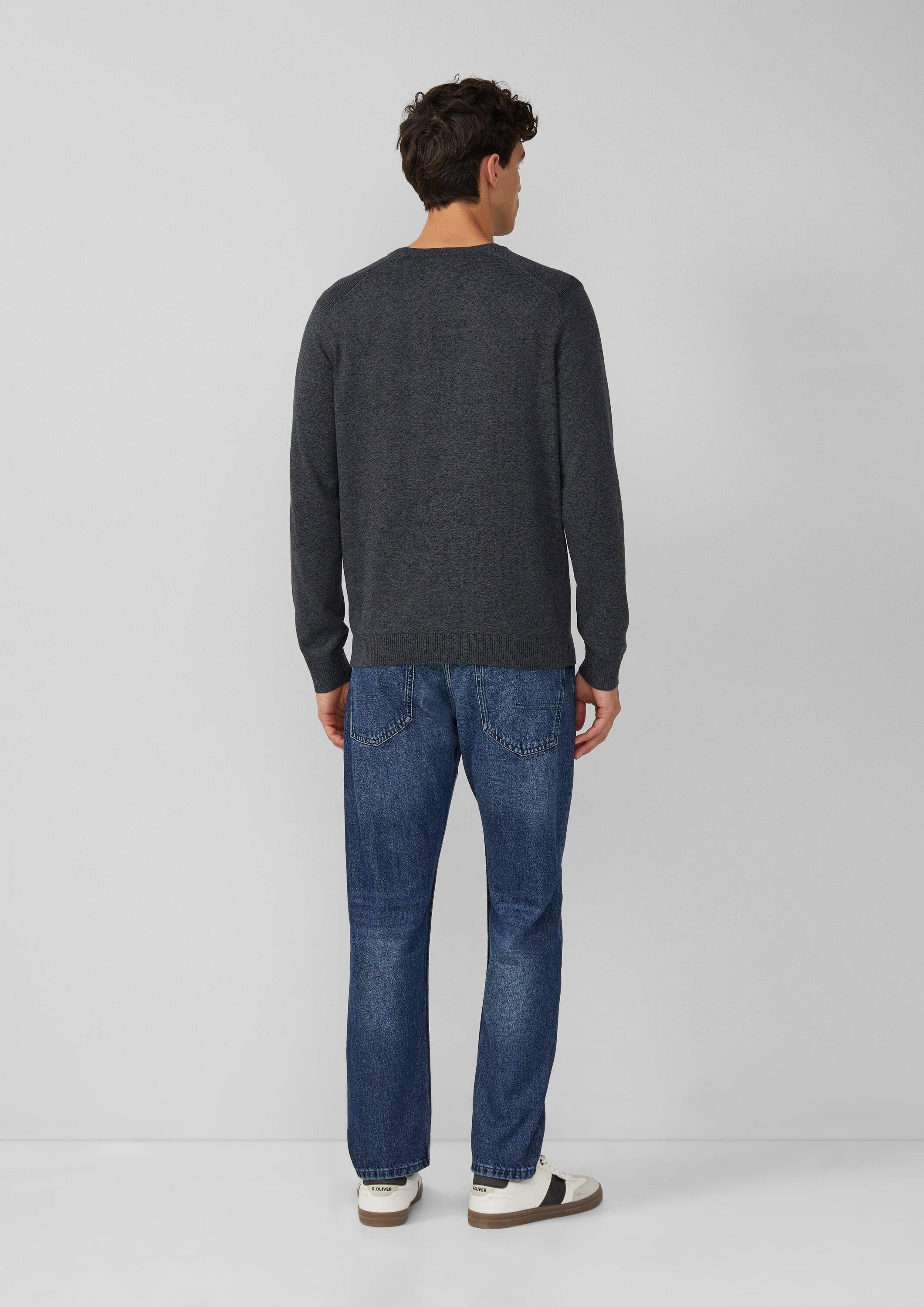 s.Oliver Longpullover Strickpullover Pullover aus Moulinéstrick mit Crew Ne günstig online kaufen