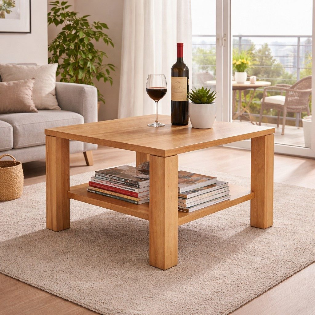 bv-vertrieb Couchtisch Sofatisch Kernbuche Couchtisch mit Rollen, mit Rollen