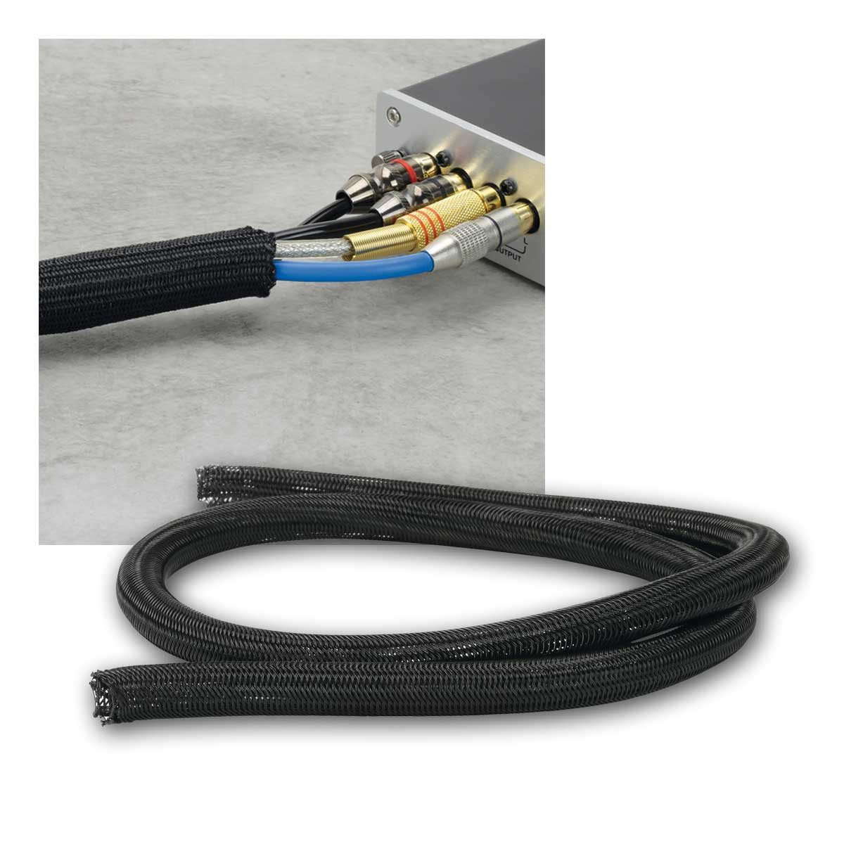 Sintron Kabelkanal 3m Kabelschlauch Ø10mm, selbstschliessend, schwarz