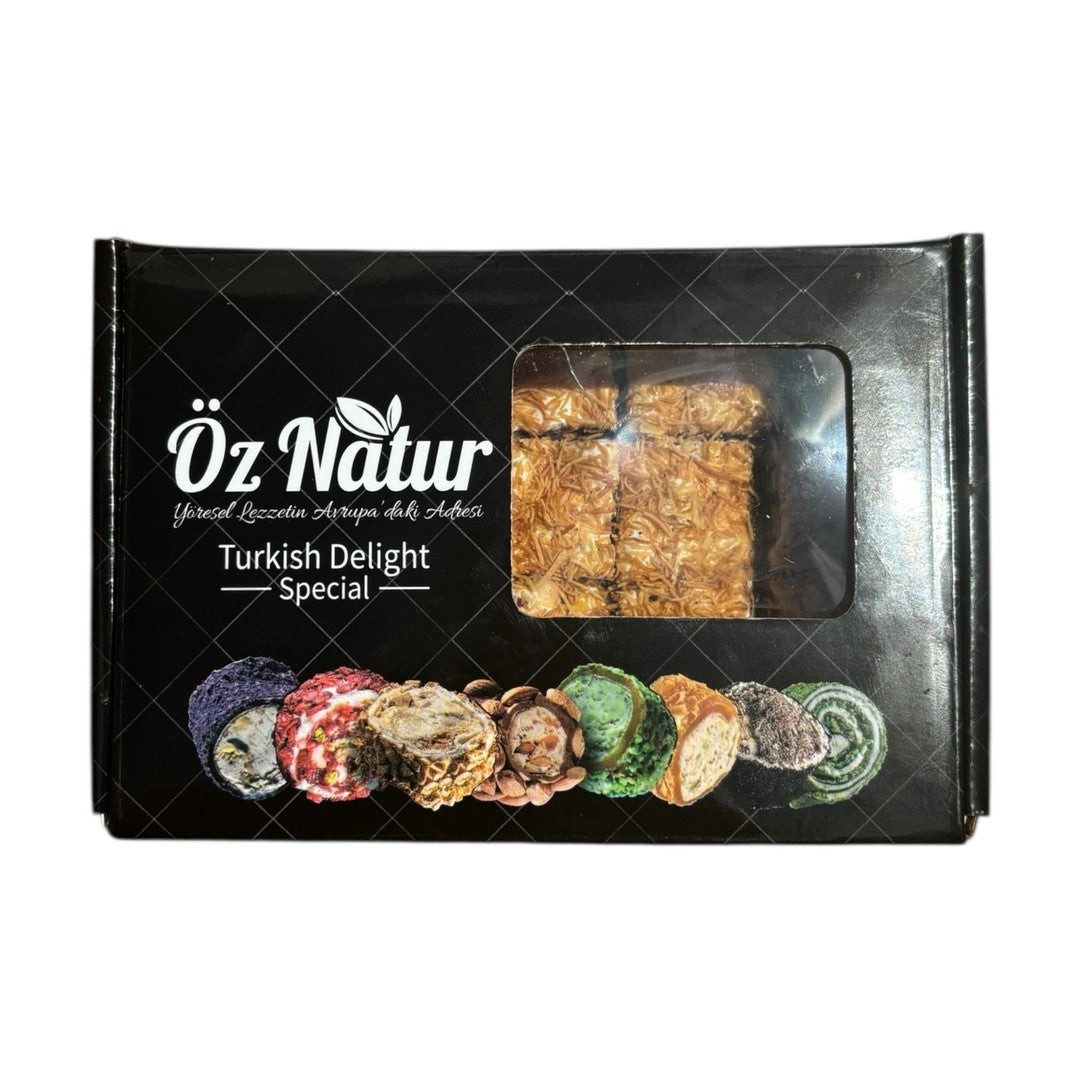 Öz Natur Süßigkeit, Turkish Delight Baklava Lokum mit Pistazien, Kadayif 300g