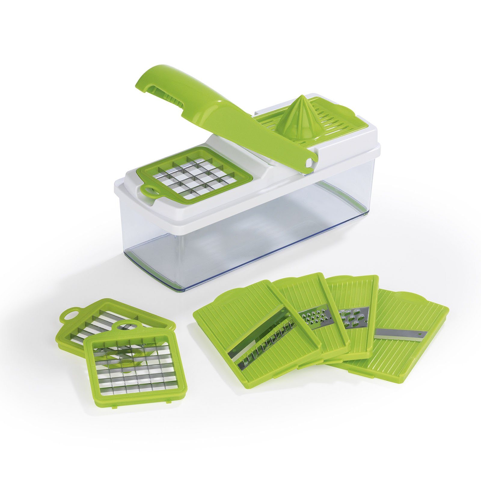 GOURMETmaxx Zerkleinerer 15-teiliger Multischneider für Obst & Gemüse, inkl. 8 Einsätze