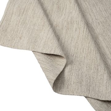 Teppich Luxuriöser Wollteppich handgewoben Uni Design in creme-beige, TeppichHome24, rechteckig