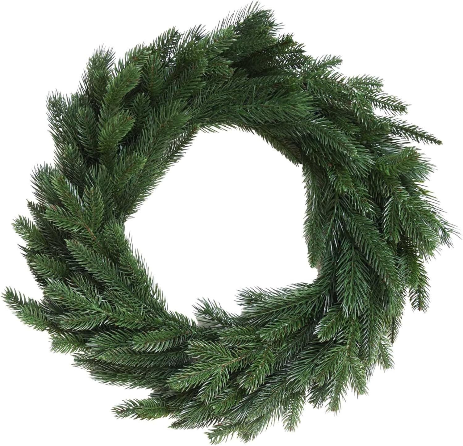 Kunstkranz Kunststoff BORDINO Rund - Grün Naturgetreu, VIVANNO, Höhe 11 cm, 60x60x11 cm