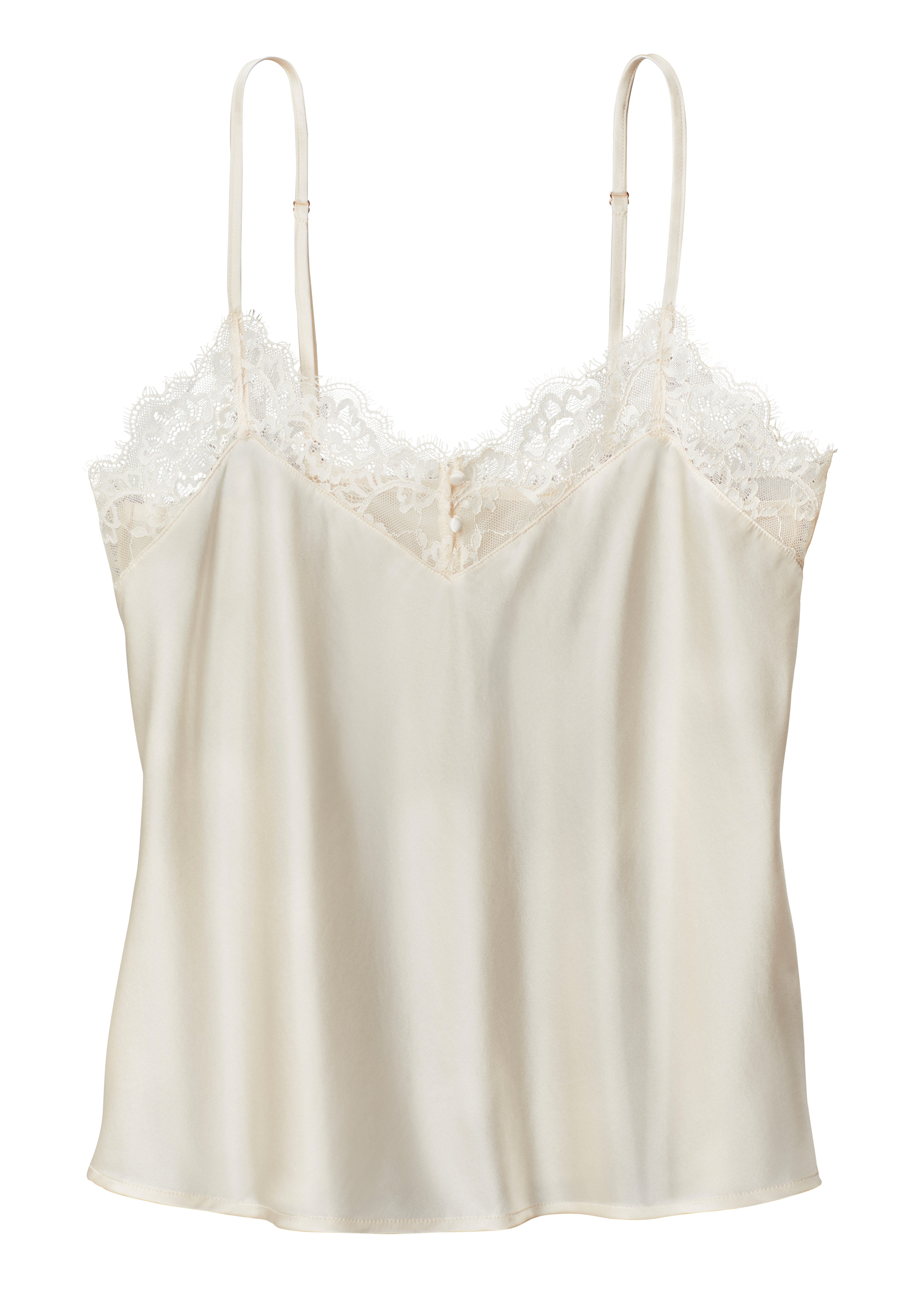 LASCANA Spaghettitop Alana mit hohem Seidenanteil und edler Spitze, Dessous. Reduzierter Preis € 39,99. Unverbindliche Preisempfehlung € 59,99