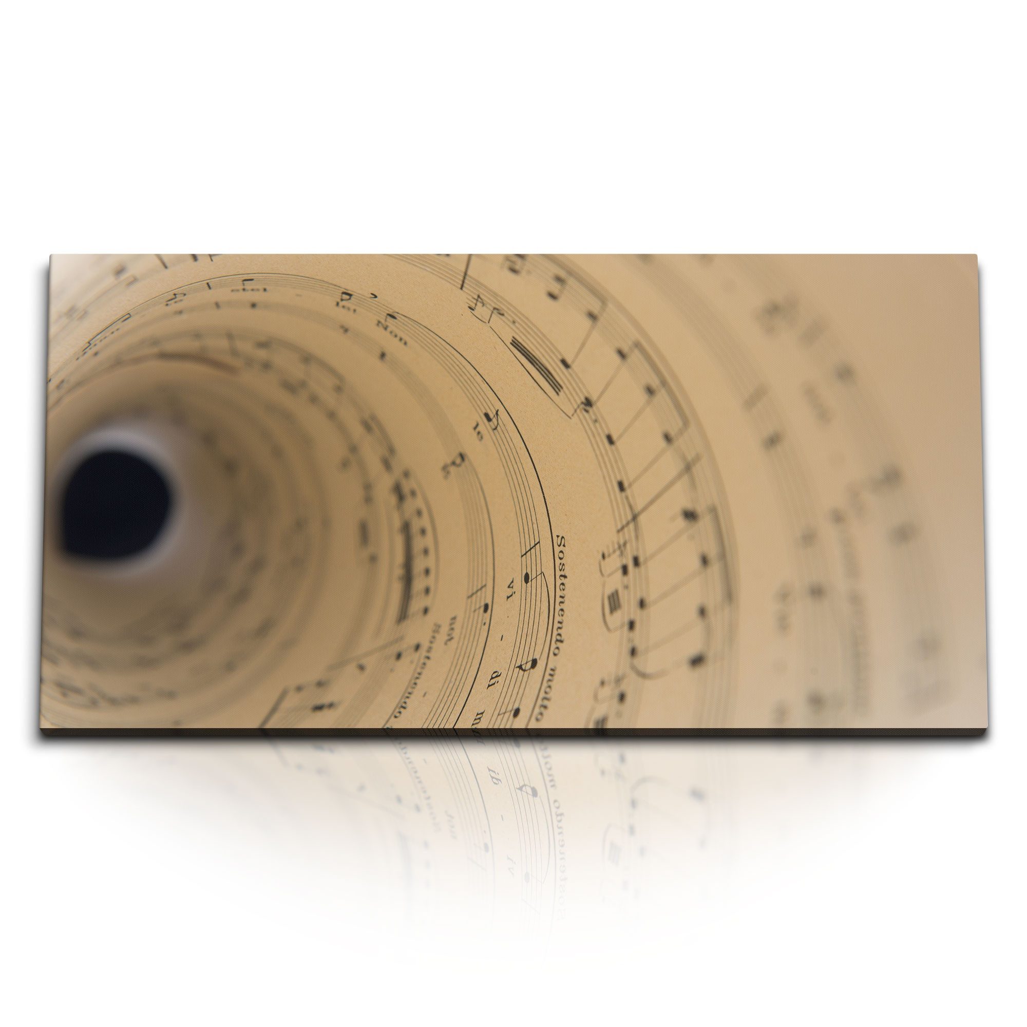Leinwandbild Kunstdruck Bilder 120x60cm Musiknoten Notenblatt Musik Klassik Spirale