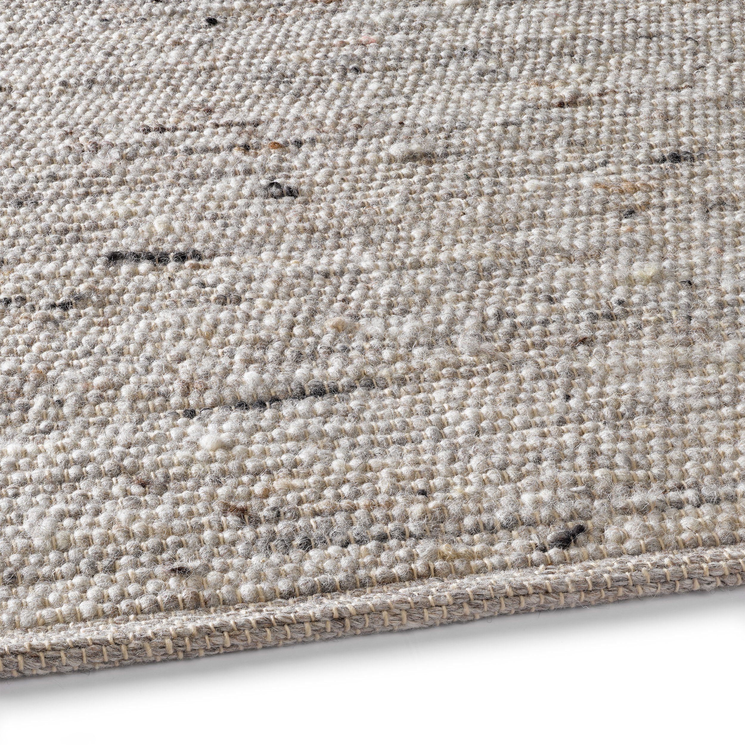 TaCa Home Wollteppich Wollteppich frei von Mottenschutzmitteln, rechteckig, Höhe: 10 mm, Schurwolle Wohnzimmer Schlafzimmer, Grau Meliert - 70 x 130 cm