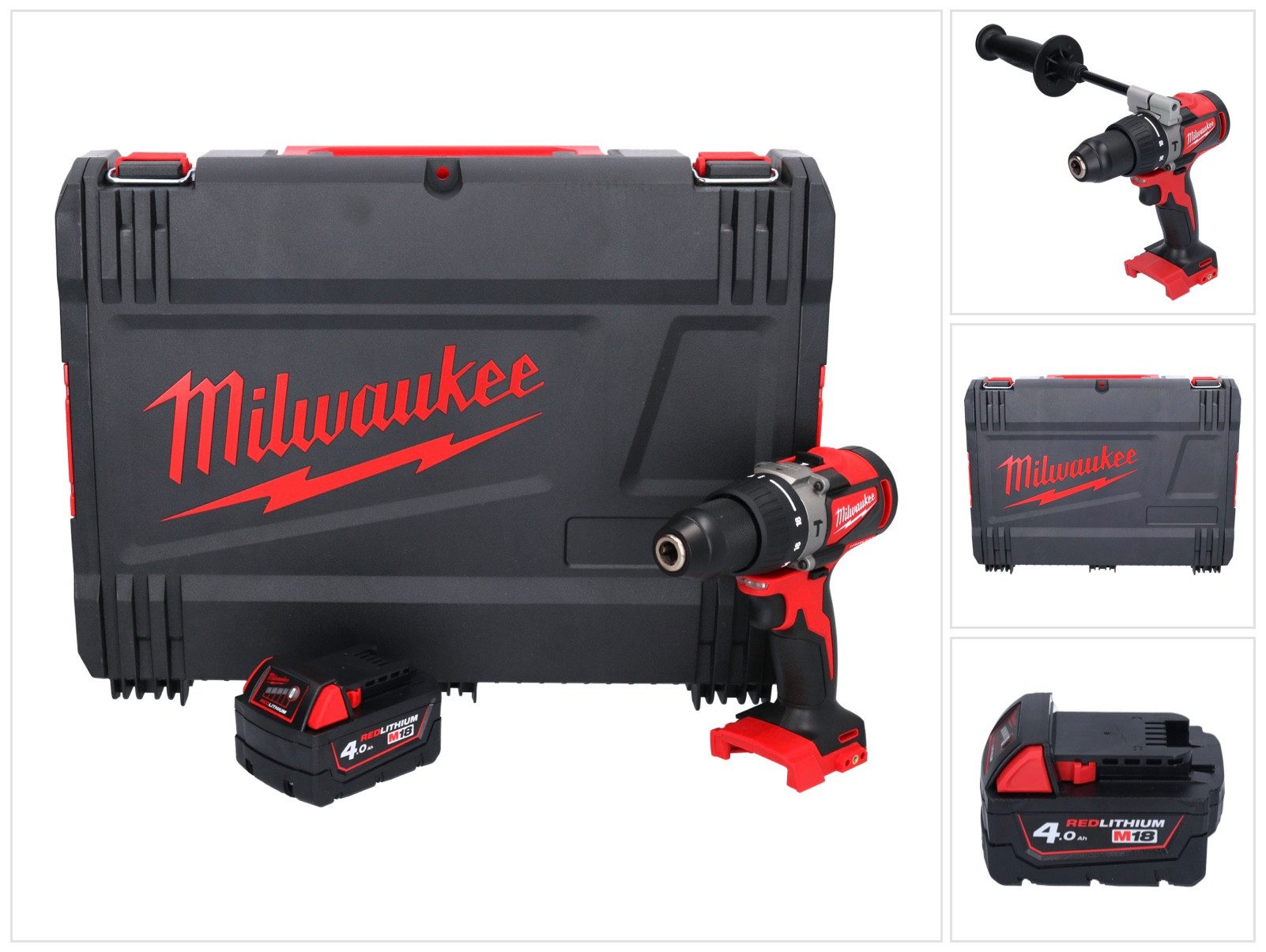 Milwaukee Akku-Schlagbohrschrauber M18 BLPD2-401X Akku Schlagbohrschrauber 18 V 82 Nm Brushless + 1x Akk