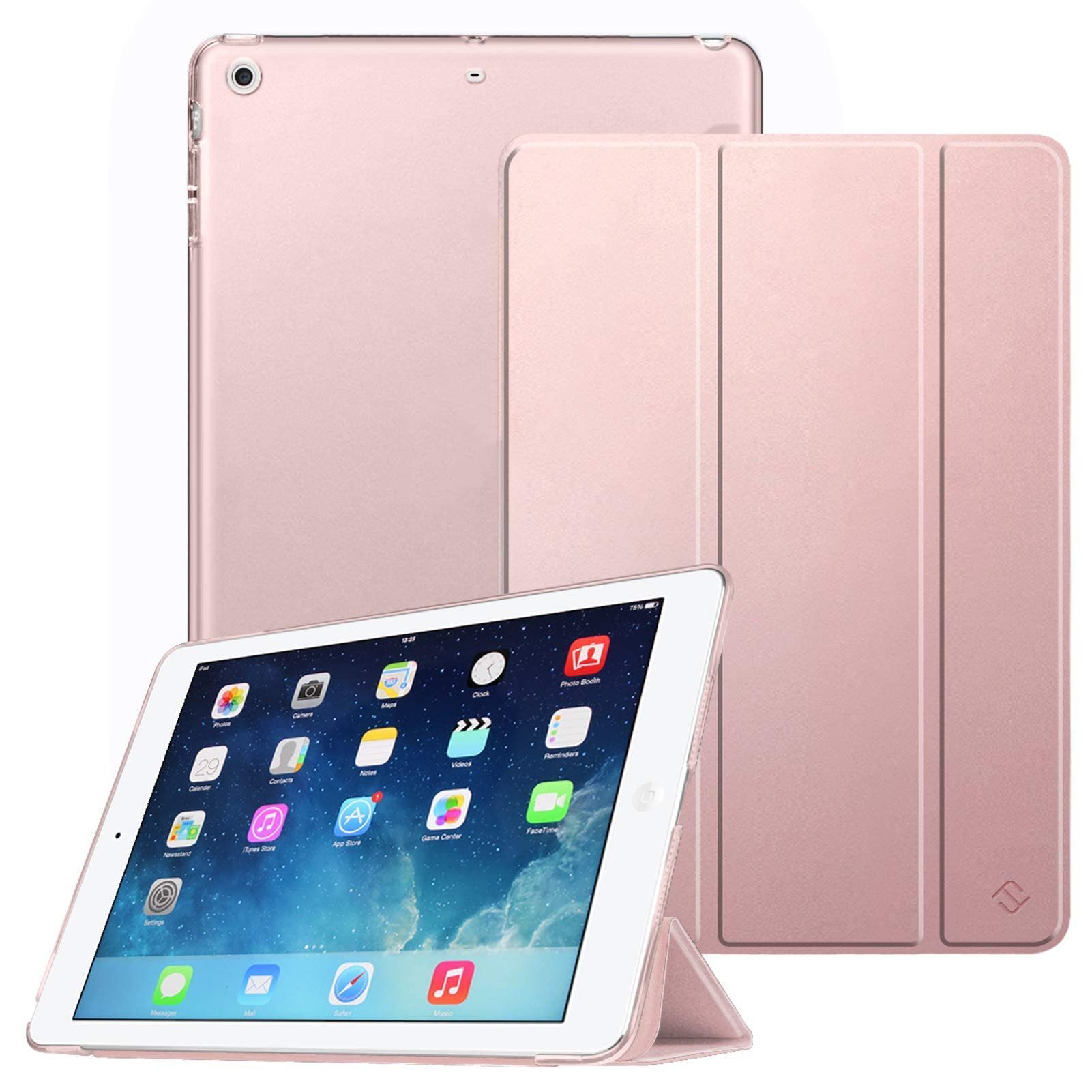 Fintie Tablet-Hülle für iPad Air 2 (2014 Modell) / iPad Air (2013 Modell), Ultradünne Hülle mit Transparenter Rückseite und Auto Schlaf/Wach