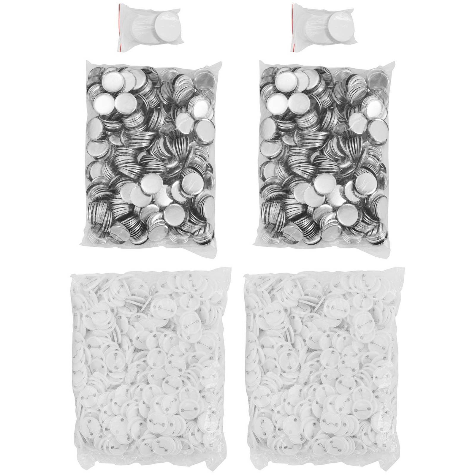 Uniprodo Button Set Buttonrohlinge 1.000 St. Ansteckbuttons Ø 32mm Buttons Rohlinge Metall