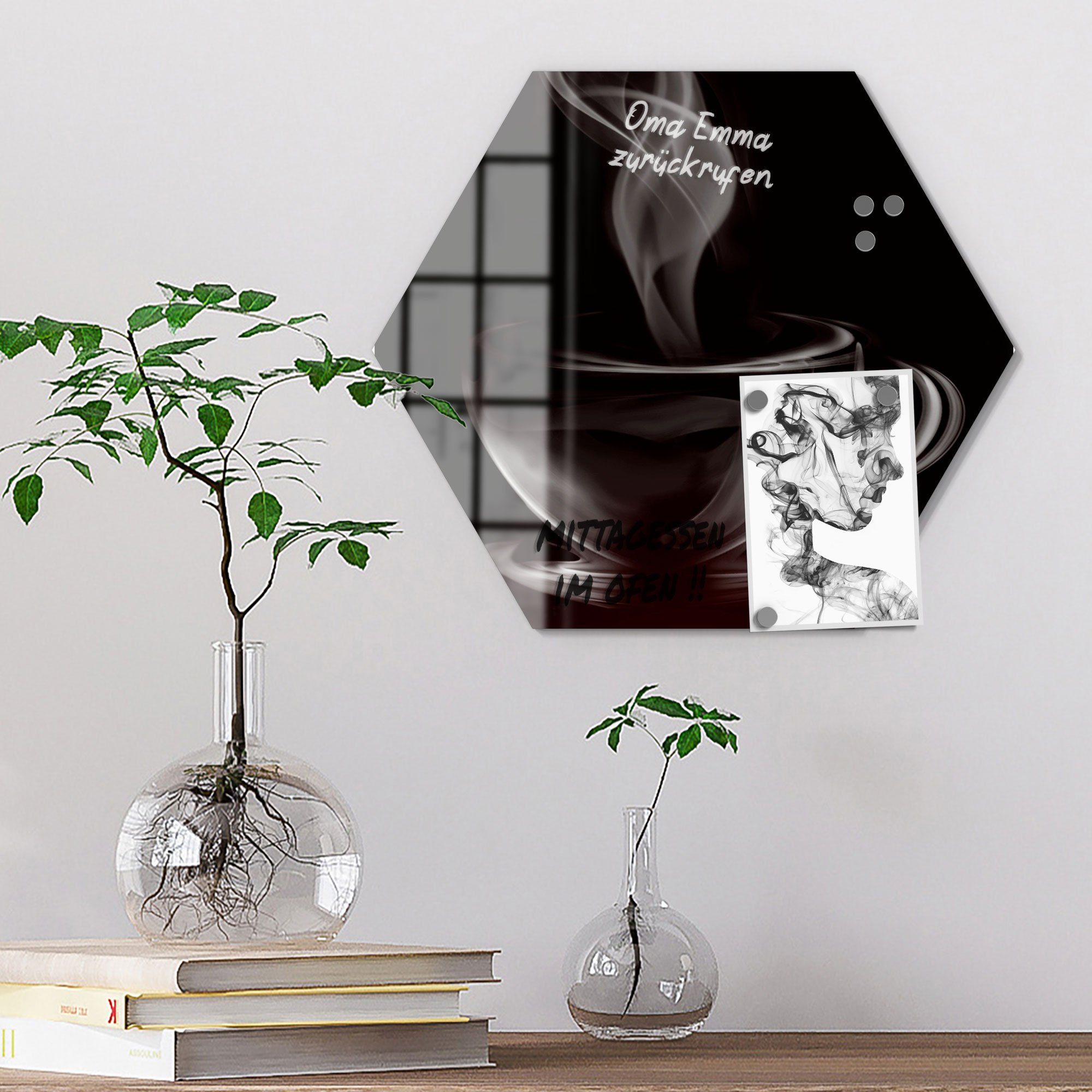 DEQORI Magnettafel 'Tasse aus Kaffeedampf', Whiteboard Pinnwand beschreibbar – Bild 4 von 5
