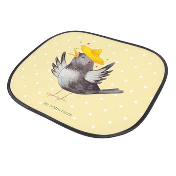 Sonnenschutz Rabe Sombrero - Gelb Pastell - Geschenk, Tiere, Sonnenblende, Vögel, Mr. & Mrs. Panda, Seidenmatt, Einzigartige Motive