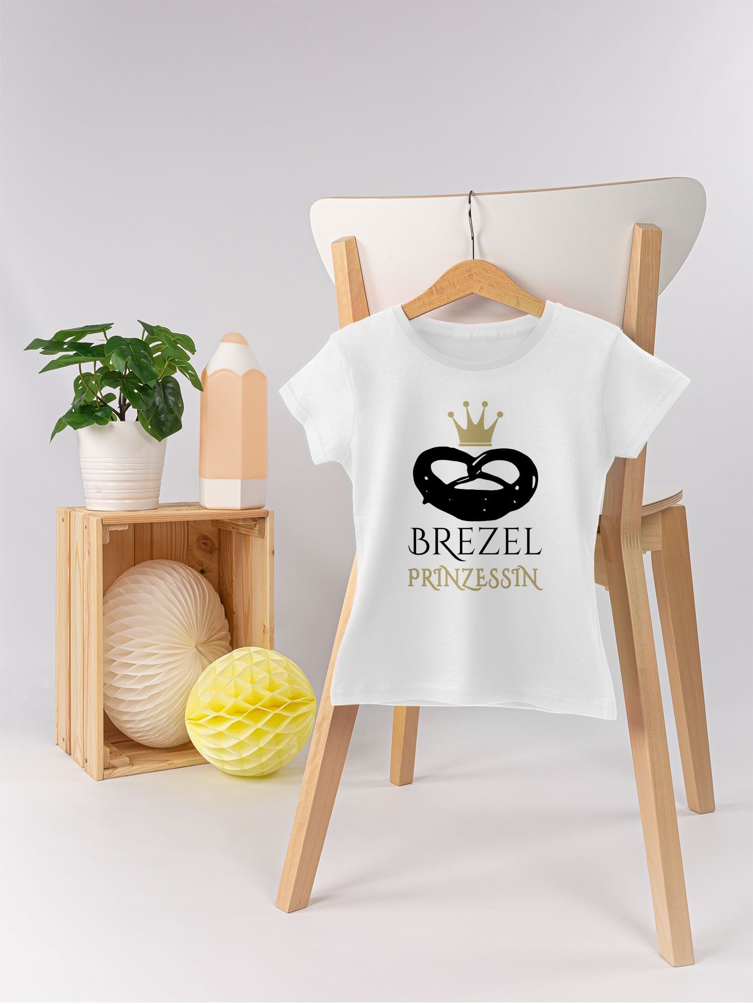 T-Shirt Shirtracer Oktoberfest Mode Kinder für 1 Outfit Weiß Brezel Prinzessin