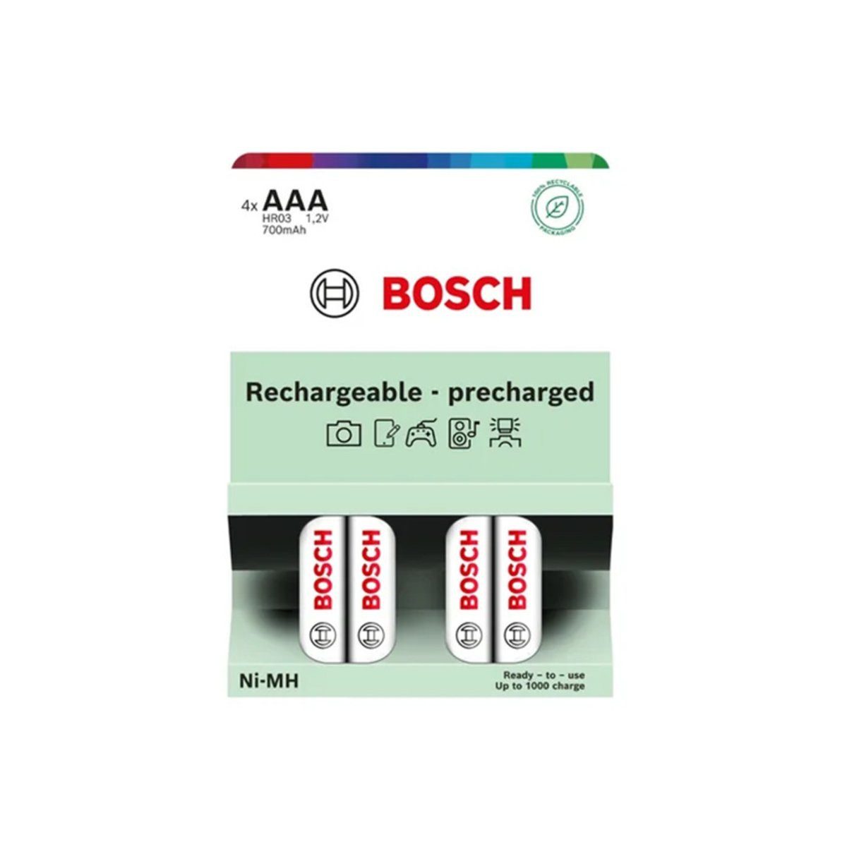 BOSCH Bosch Akku AAA 700mAh 4 Stück HR03B4P700/00 Verlängerungskabel