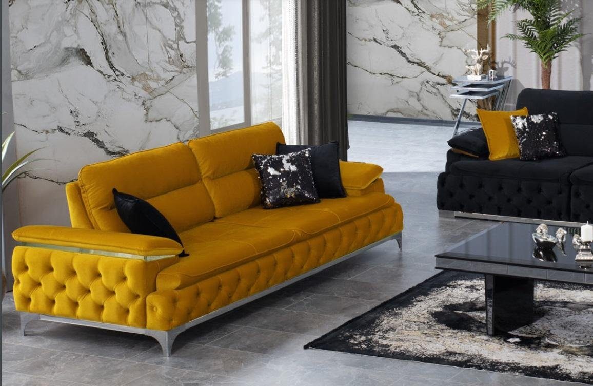 Wohnlandschaft Sitzer Sofa Sofa, JVmoebel Dreisitzer Italienischer Textilsofa 3 Stil