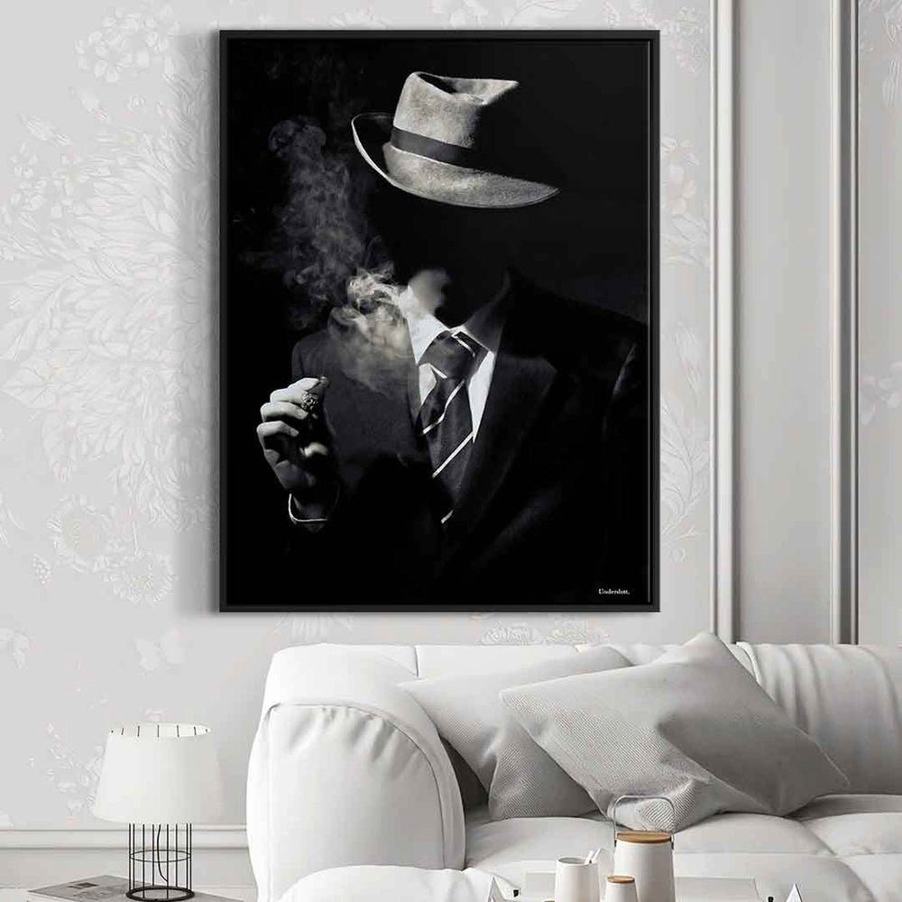 DOTCOMCANVAS® Leinwandbild Nobody, Leinwandbild Nobody Portrait schwarz grau Druck Wandbild
