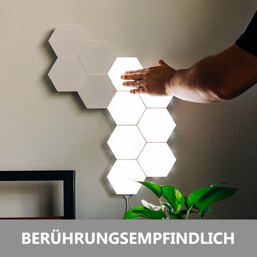 3 Wand Sunicol USB Deko, Hexagon Fernbedienung, Dimmbar, Gaming Farbwechsel RGB mit DIY, Lichtfarben, Licht, Dekolicht Sechseck, LED Wandleuchte LED