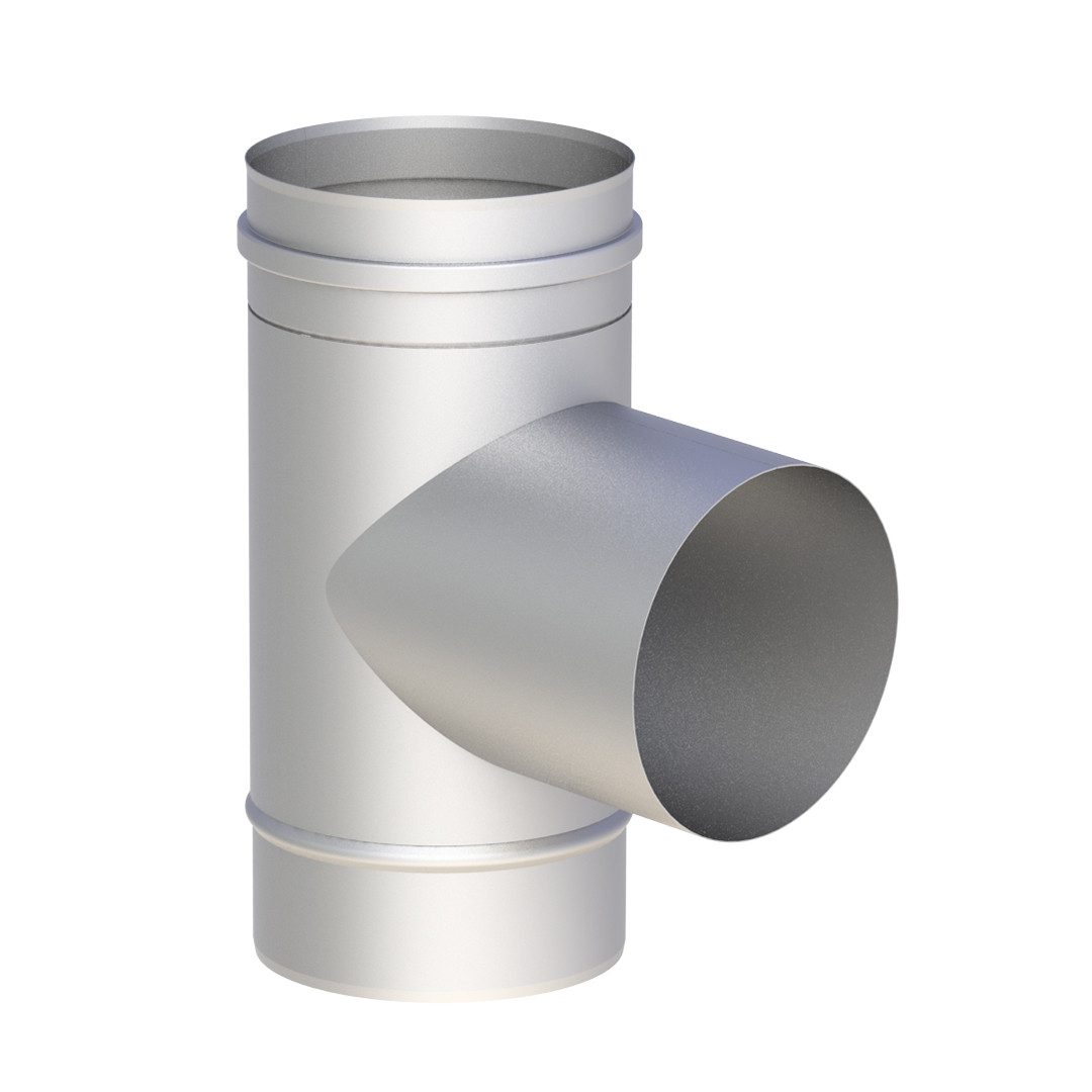 Jeremias Schornstein EW-FU T-Anschl. 87° erw. (WIG) Ø 80 mm auf Ø 100 mm, Ø 80100 mm