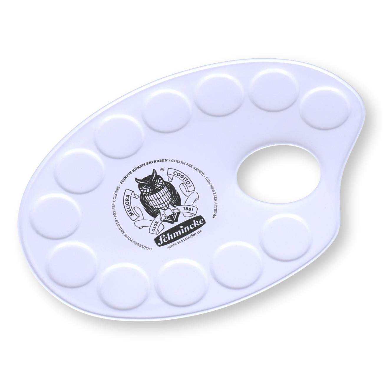 Schmincke Malpalette Mischpalette Metall oval mit 12 Vertiefungen