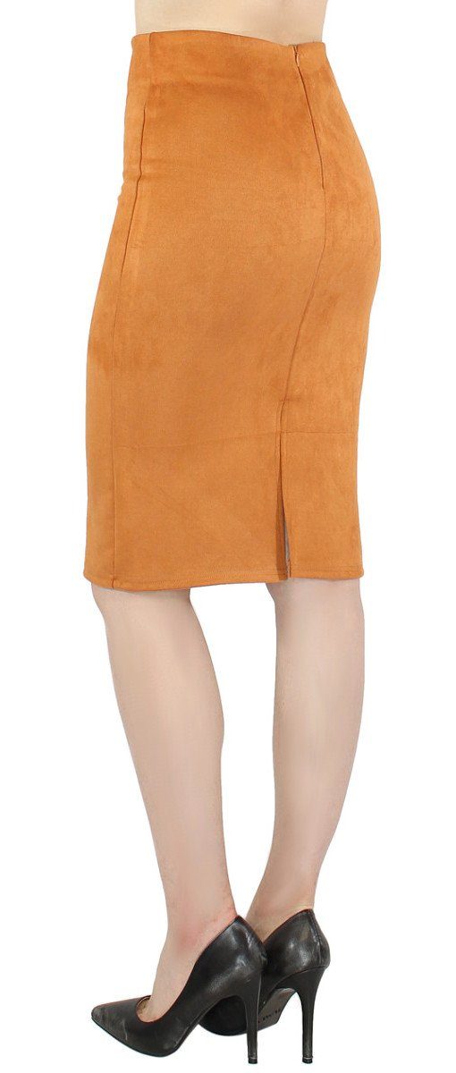 dy_mode Bleistiftrock Damen Bleistiftrock High Waist Kunstleder Optik Midi günstig online kaufen