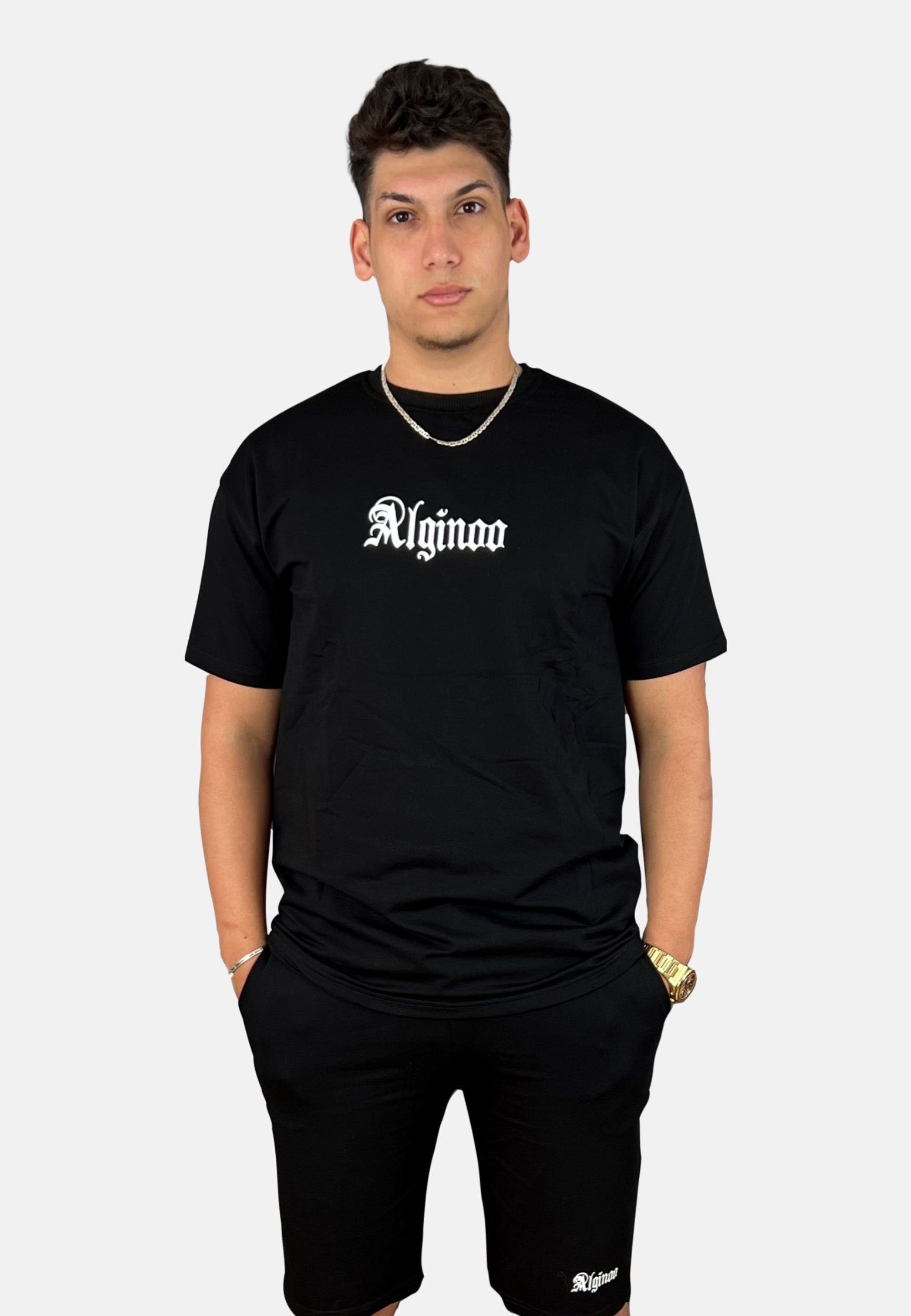 ALGINOO T-Shirt T-Shirt - Print Schwarz
