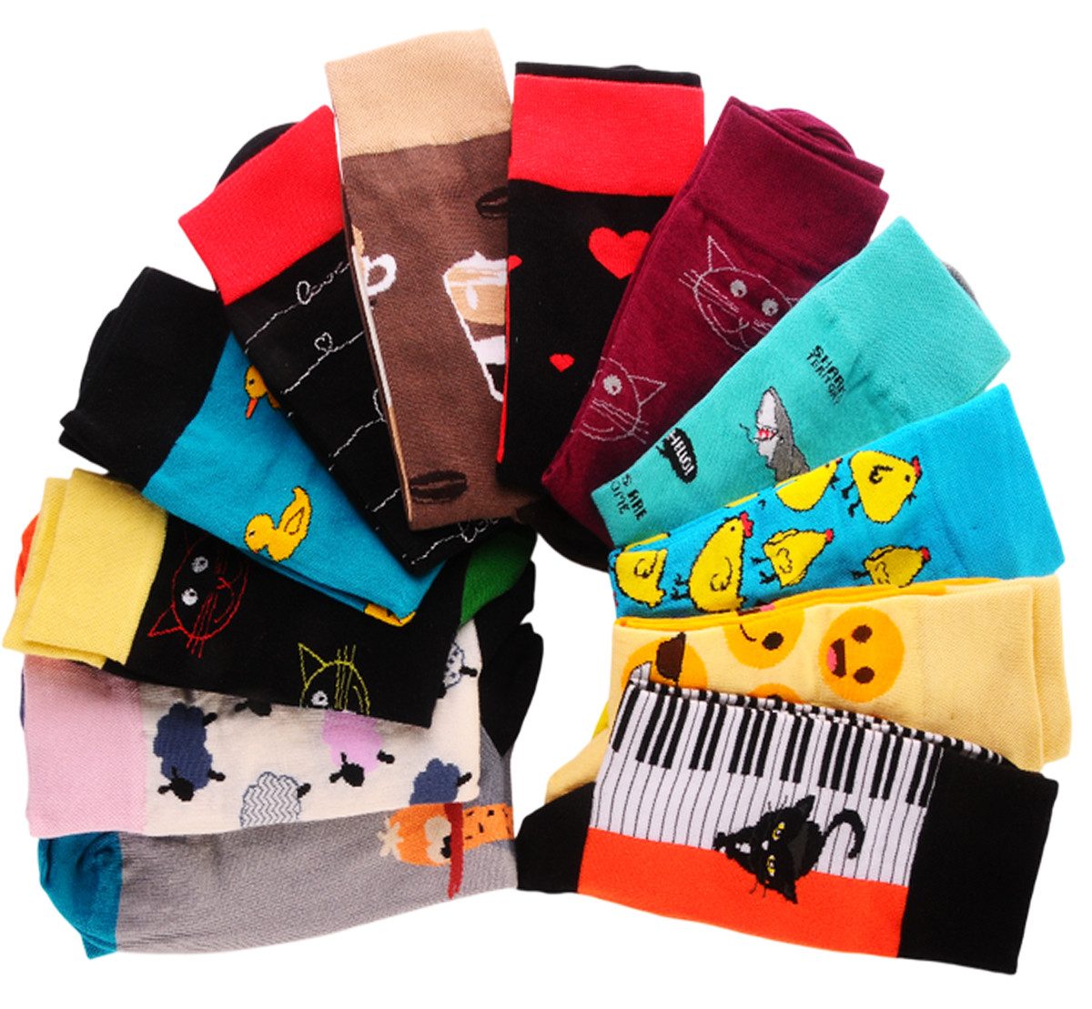 Martinex Socken Socken Großpackung Bunte Socken Socks 12er Pack Box lustig bunt nahtlos, neutral, 34 35 36 37 38 39 40 41 42 43 44 45 46