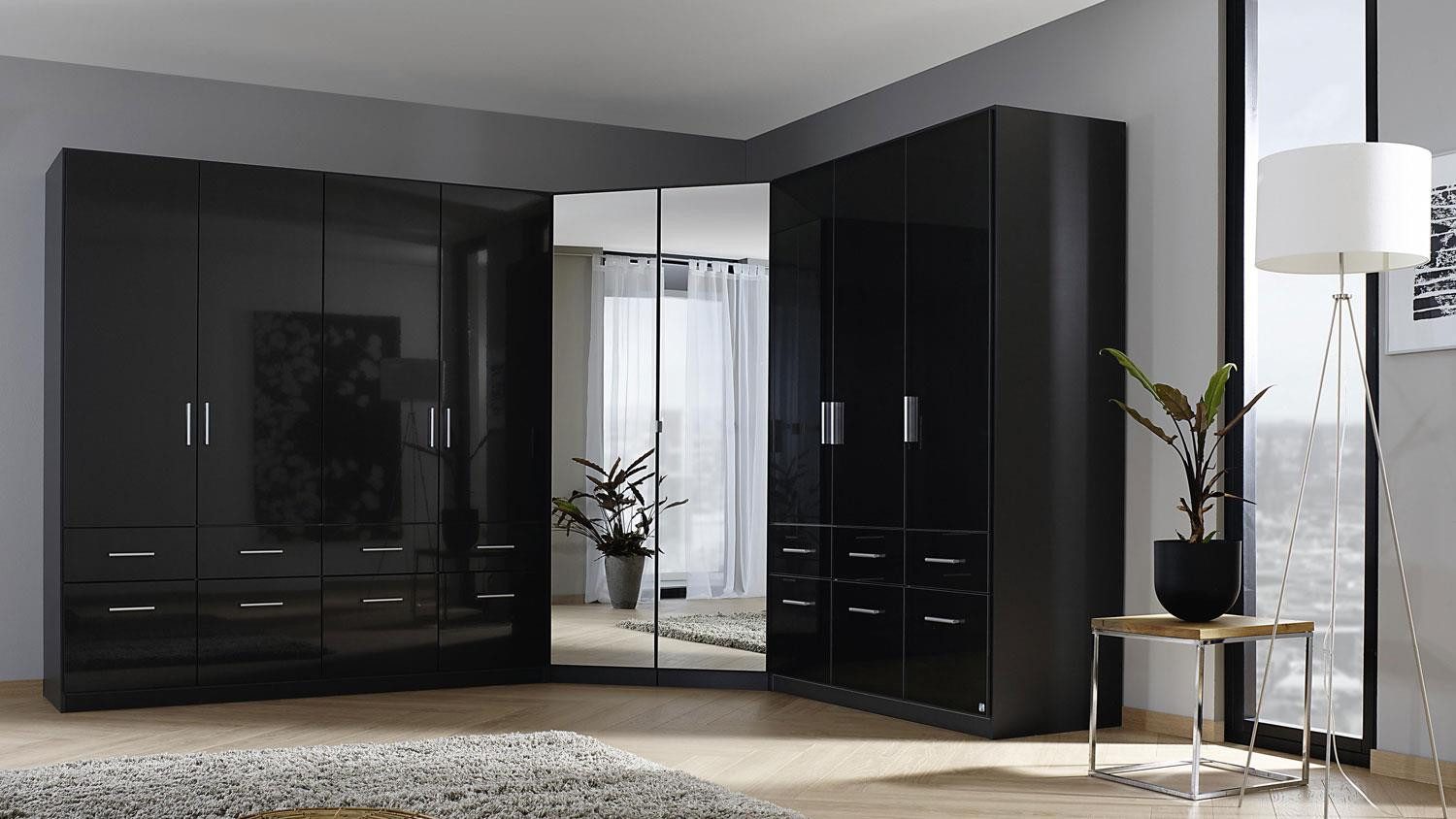 rauch BLUE Eckschrank Eckschrank Celle ca. 117x117 cm grau 2 türig Spiegel